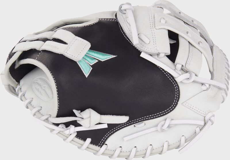 Easton Fundamental Fastpitch Series Catchers Mitt 33-Inch Softball Glove  - Right Hand Thrower - Black/White