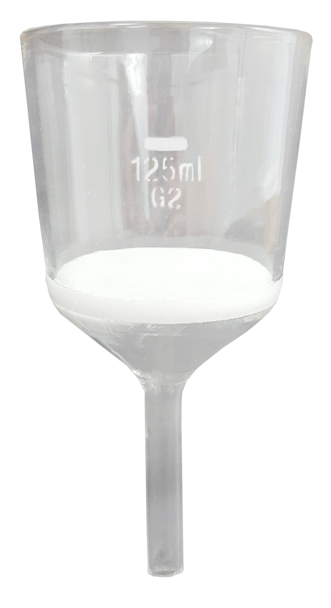 Funnel Sintered Borosilicate Glass Medium 2 125ml capacity.