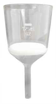 Funnel Sintered Borosilicate Glass Medium 2 125ml capacity.