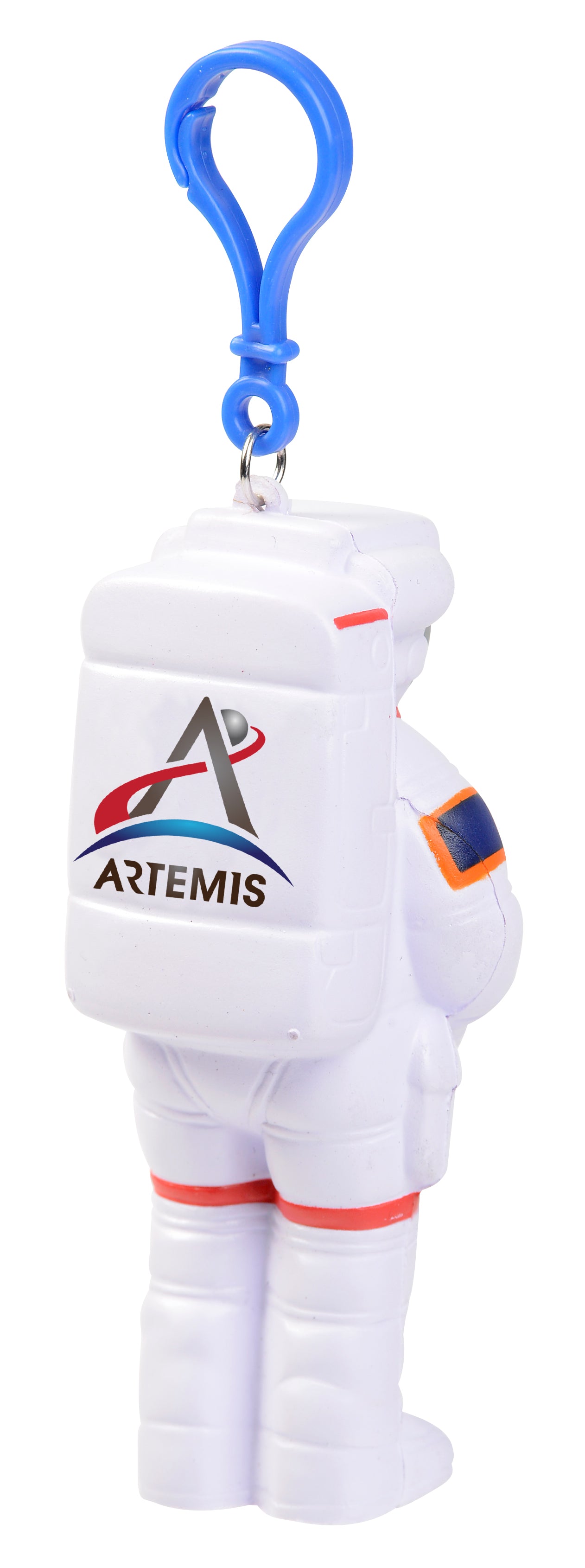 Foam Astronaut Stress Toy with Backpack Clip, Artemis Logo