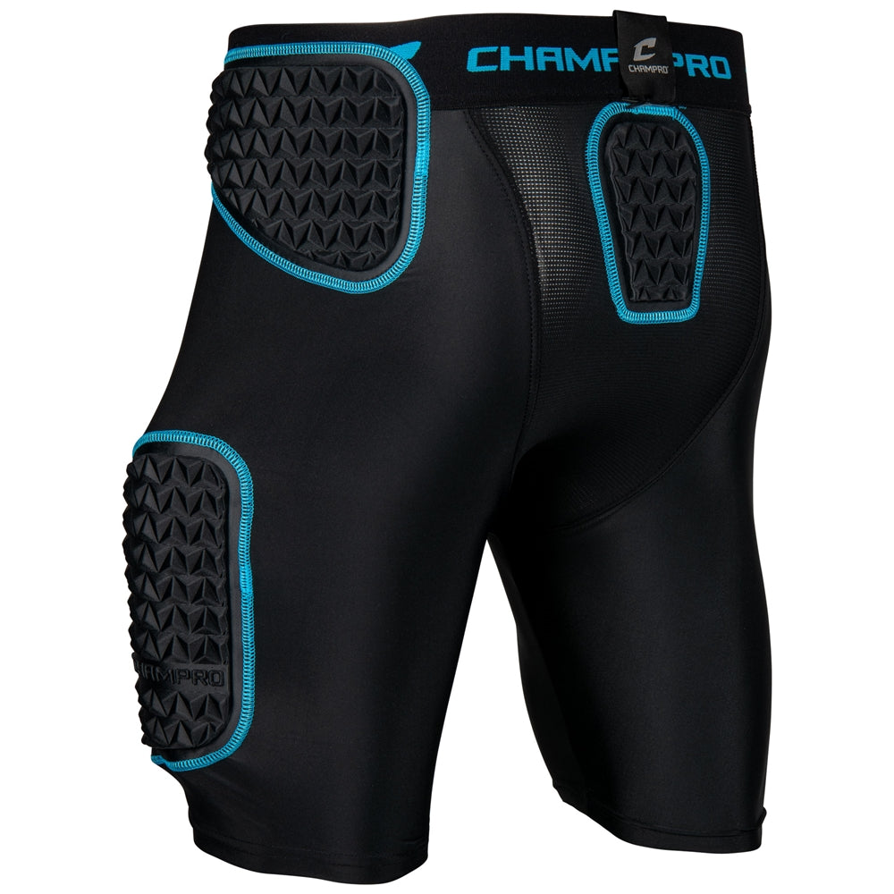 Bull Rush 5-Pad Girdle - Black Optic Blue - Youth - Extra-Large