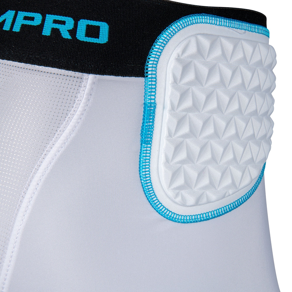 Bull Rush 5-Pad Girdle - White Optic Blue - Adult - Large
