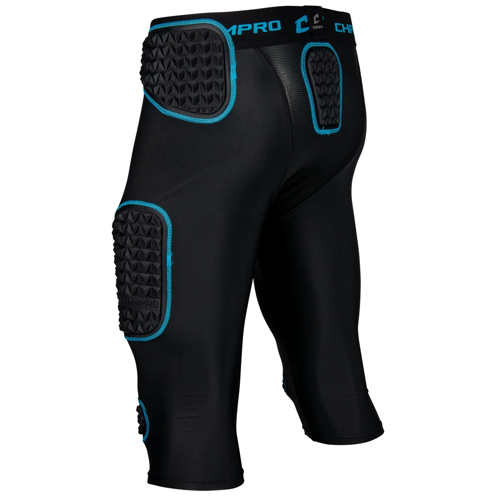 Bull Rush 7-Pad Girdle - Black Optic Blue - Youth - Extra-Small