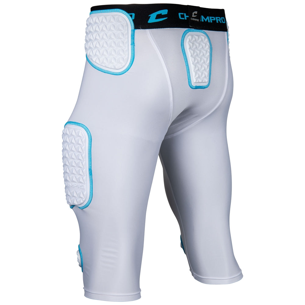 Bull Rush 7-Pad Girdle - White Optic Blue - Youth - Small