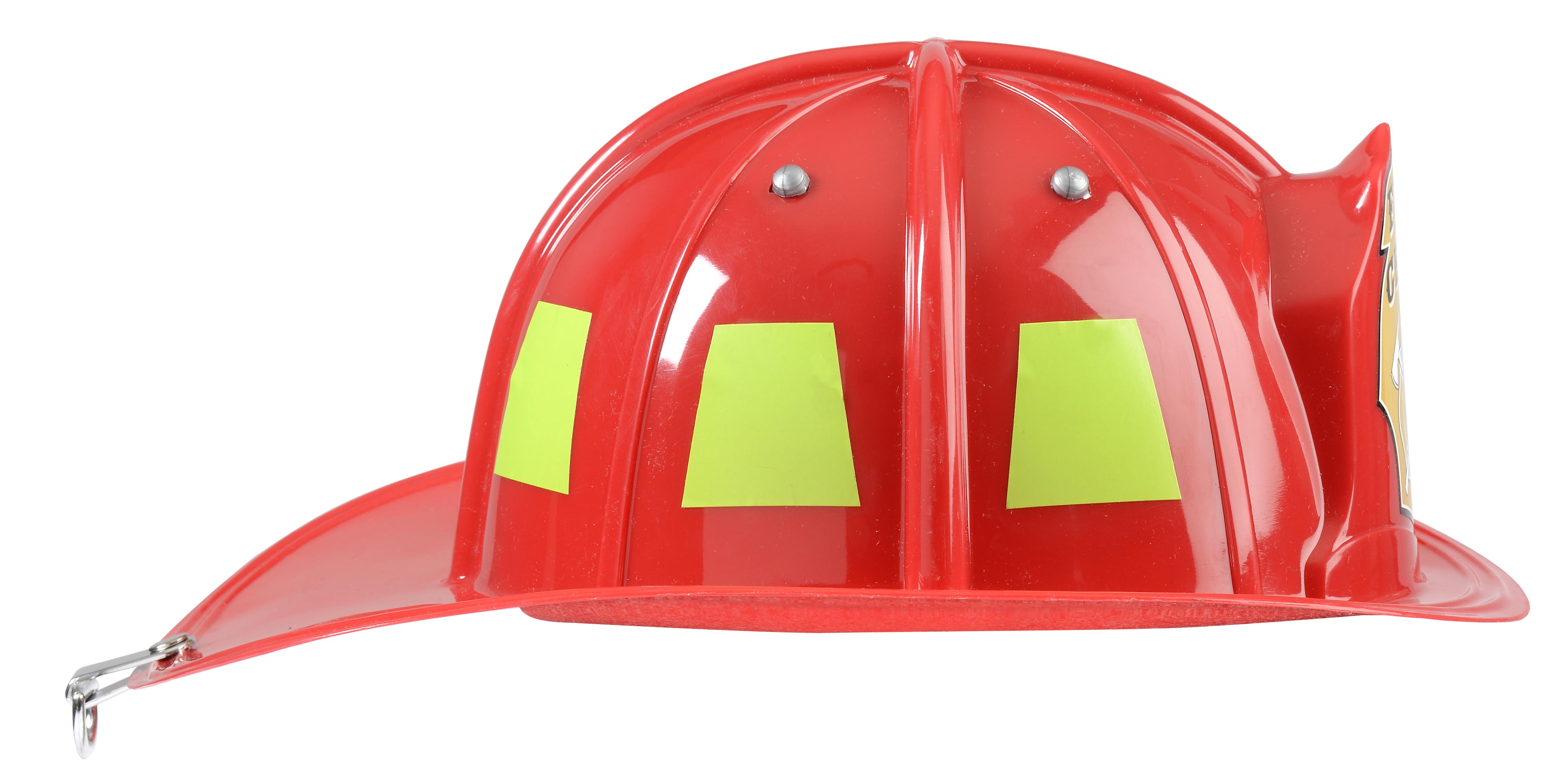 Jr. Firefighter Helmet, Red, Adjustable Youth Size