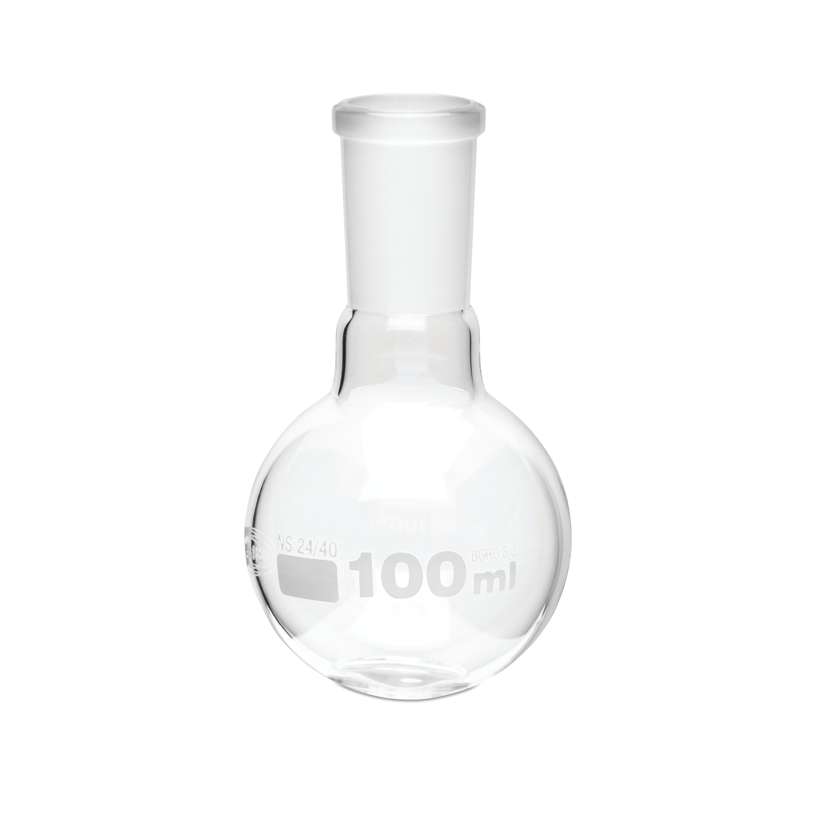 United Scientific® Boiling Flask, Round Bottom, Ground Joints, 100 mL, comes with 6