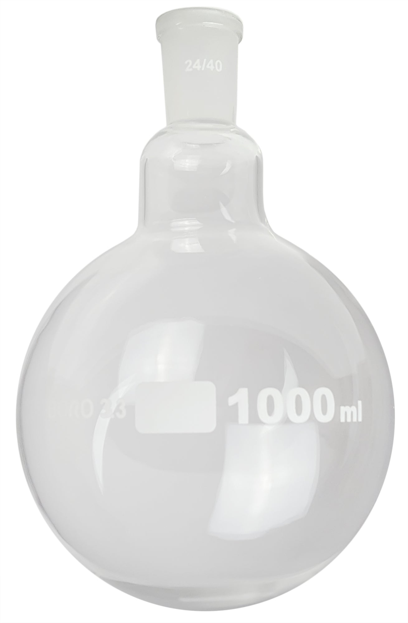 Flask Round Bottom 1000ml 24/40 Borosilicate Glass.