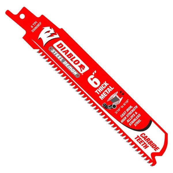 DS0608CF-10 Freud and Diablo Steel Demon, Reciprocating Saw Blade, 6 Inch L