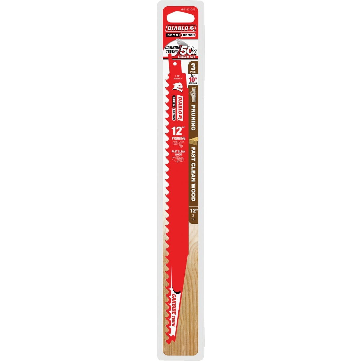 Diablo Demo Demon 12 In. 5 TPI Carbide Pruning Reciprocating Saw Blade (3-Pack)