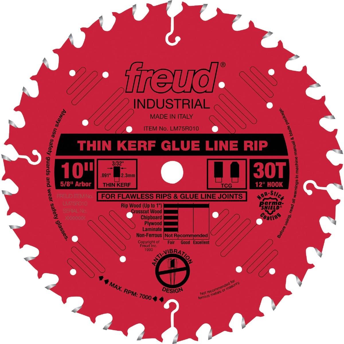 Freud Industrial 10 In. 30-Tooth Glue Line Rip Circular Saw Blade