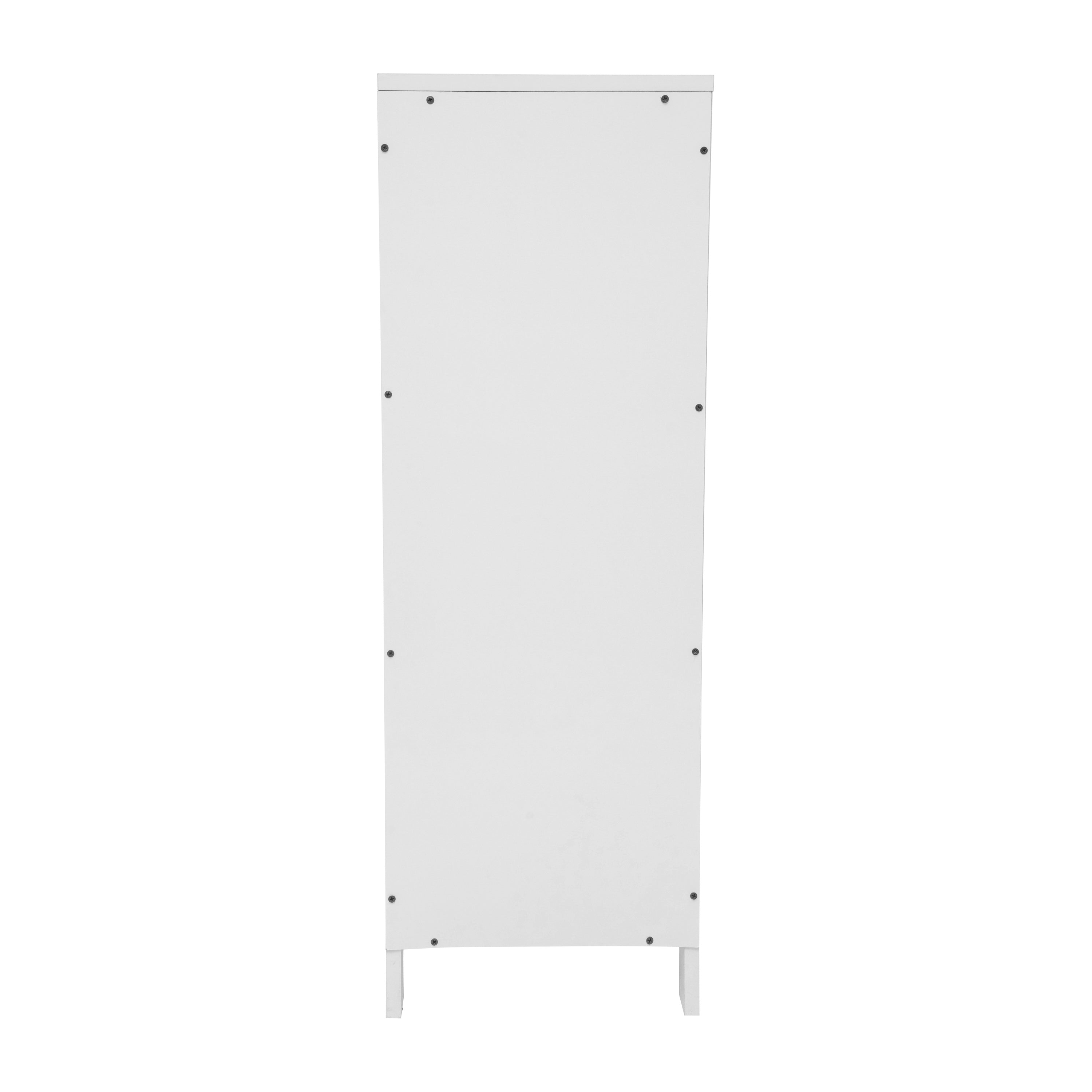Dune Farmhouse Bathroom Storage Organizer with Two Removable Drawers and Open Display Shelf in White