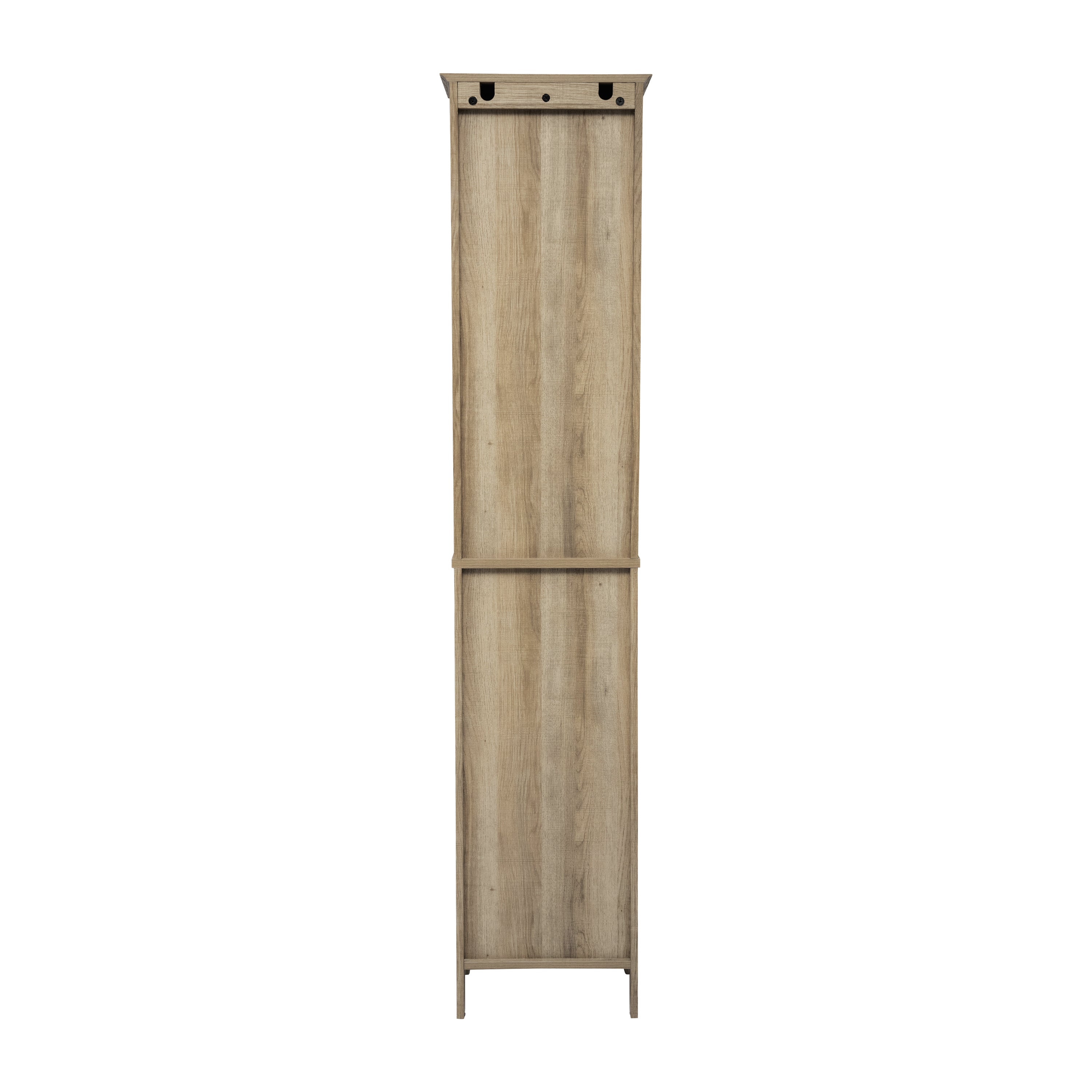 Dune Farmhouse Freestanding Bathroom Linen Tower Storage Cabinet with Magnetic Close Doors, 2 Adjustable Shelves, Open Display Shelf, Drawer in Brown