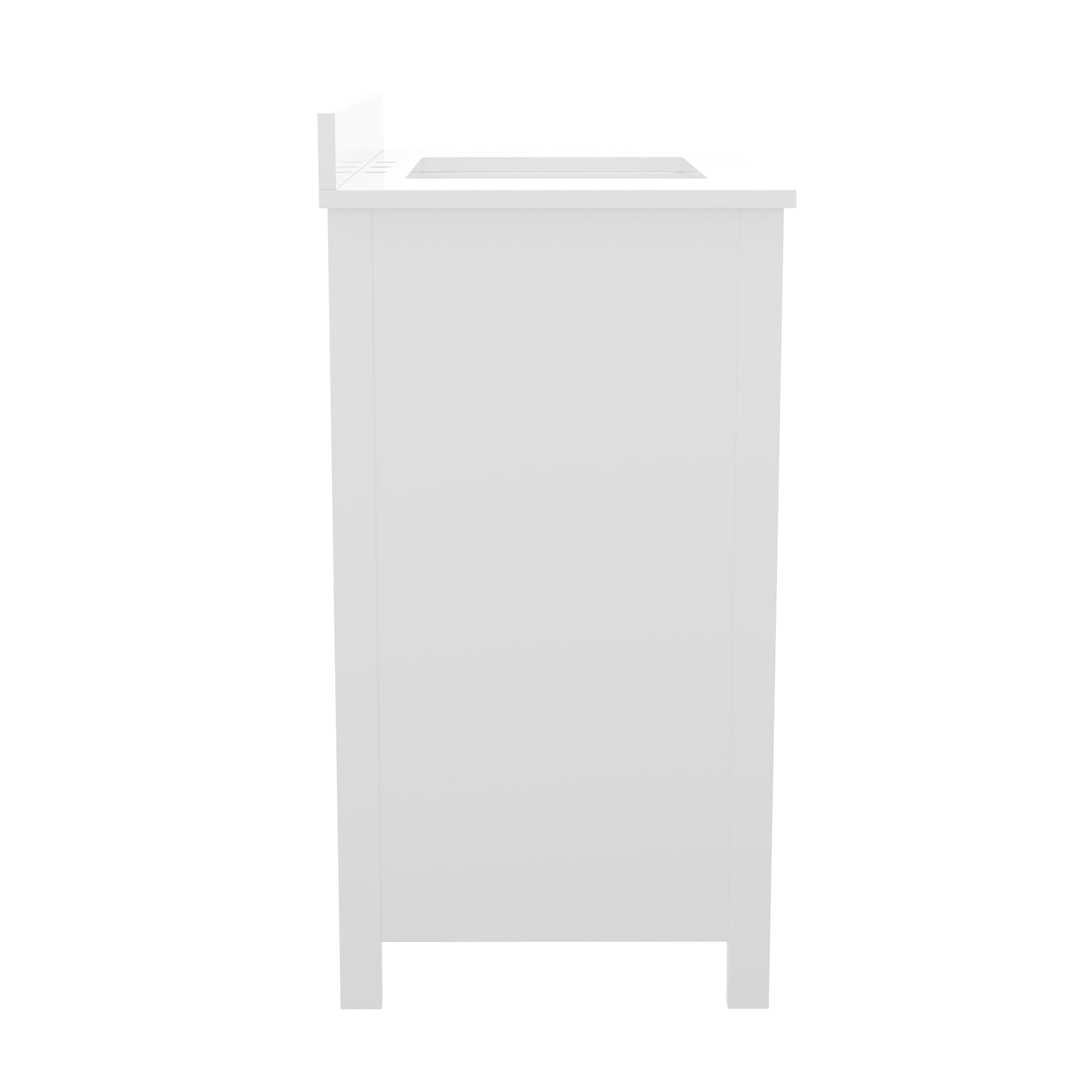 Vega 48 Inch Bathroom Vanity with Sink, Storage Cabinet with Soft Close Doors, and 9 Drawers, Carrara Marble Finish Countertop, White