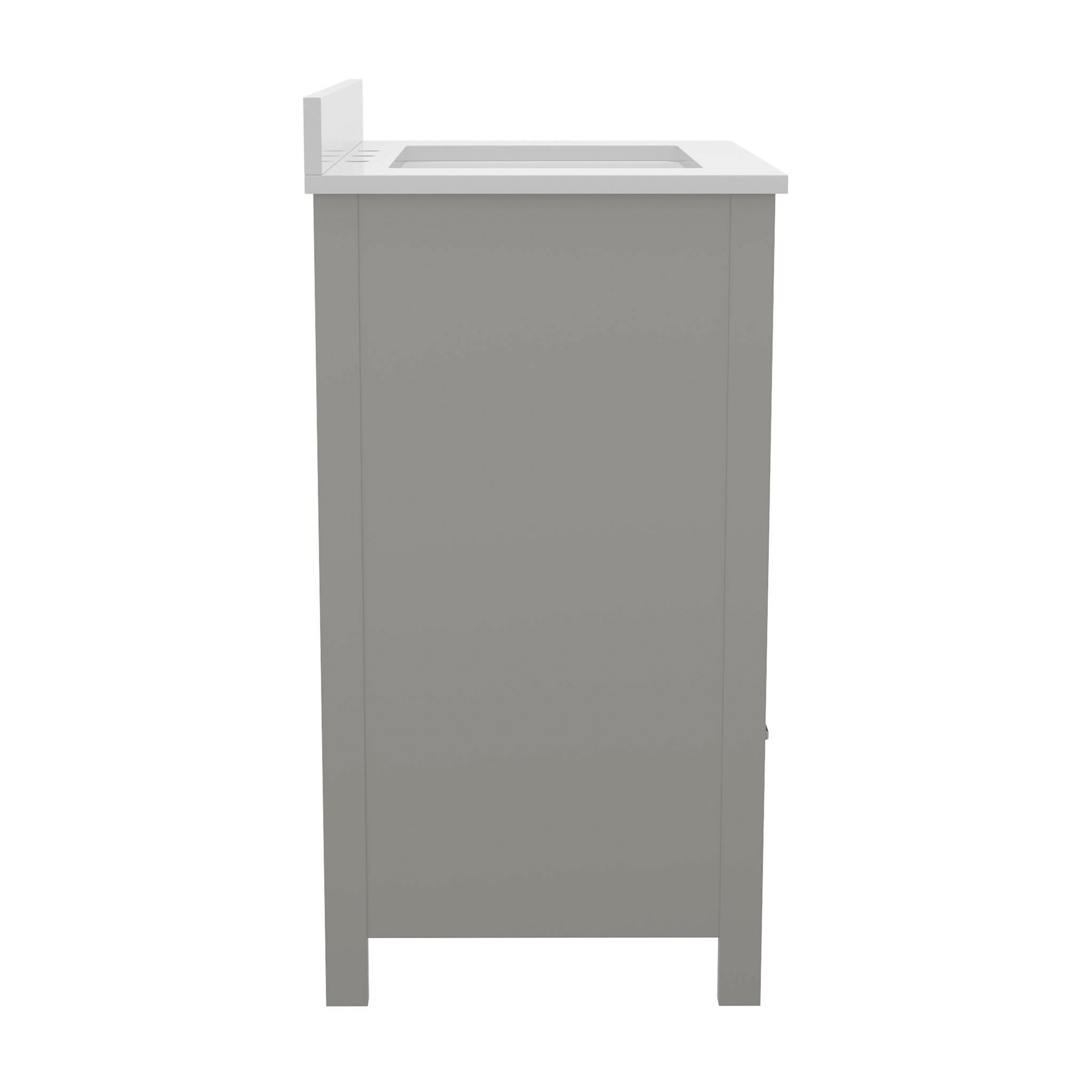 Haven 30 Inch Bathroom Vanity with Sink, Storage Cabinet with Soft Close Doors and Bottom Drawer, Carrara Marble Finish Countertop, Gray