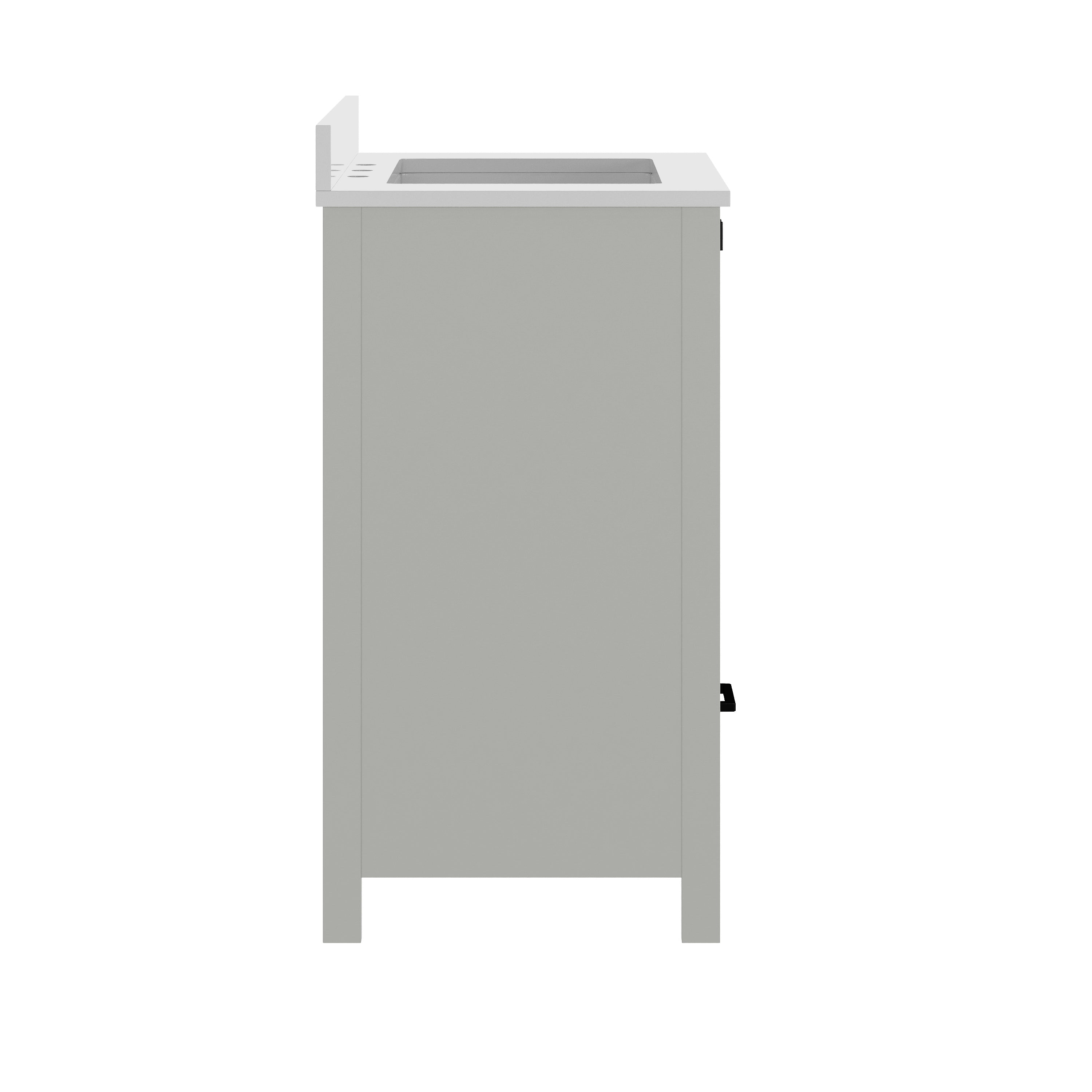 Haven 30" Bathroom Vanity with Sink, Storage Cabinet with Black Hardware, Soft Close Doors and Bottom Drawer, Carrara Marble Finish Countertop, Gray
