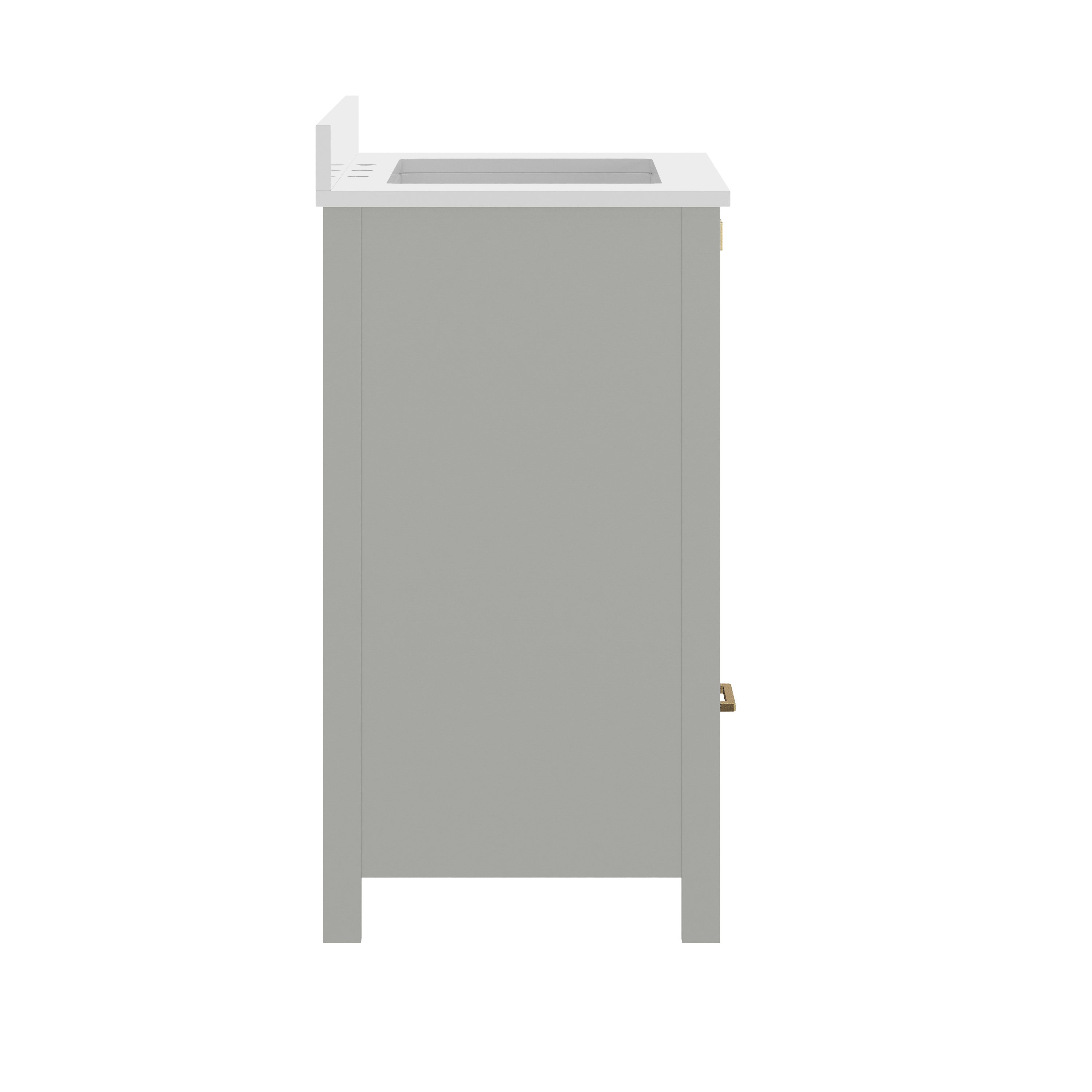 Haven 30" Bathroom Vanity with Sink, Storage Cabinet with Gold Hardware, Soft Close Doors and Bottom Drawer, Carrara Marble Finish Countertop, Gray