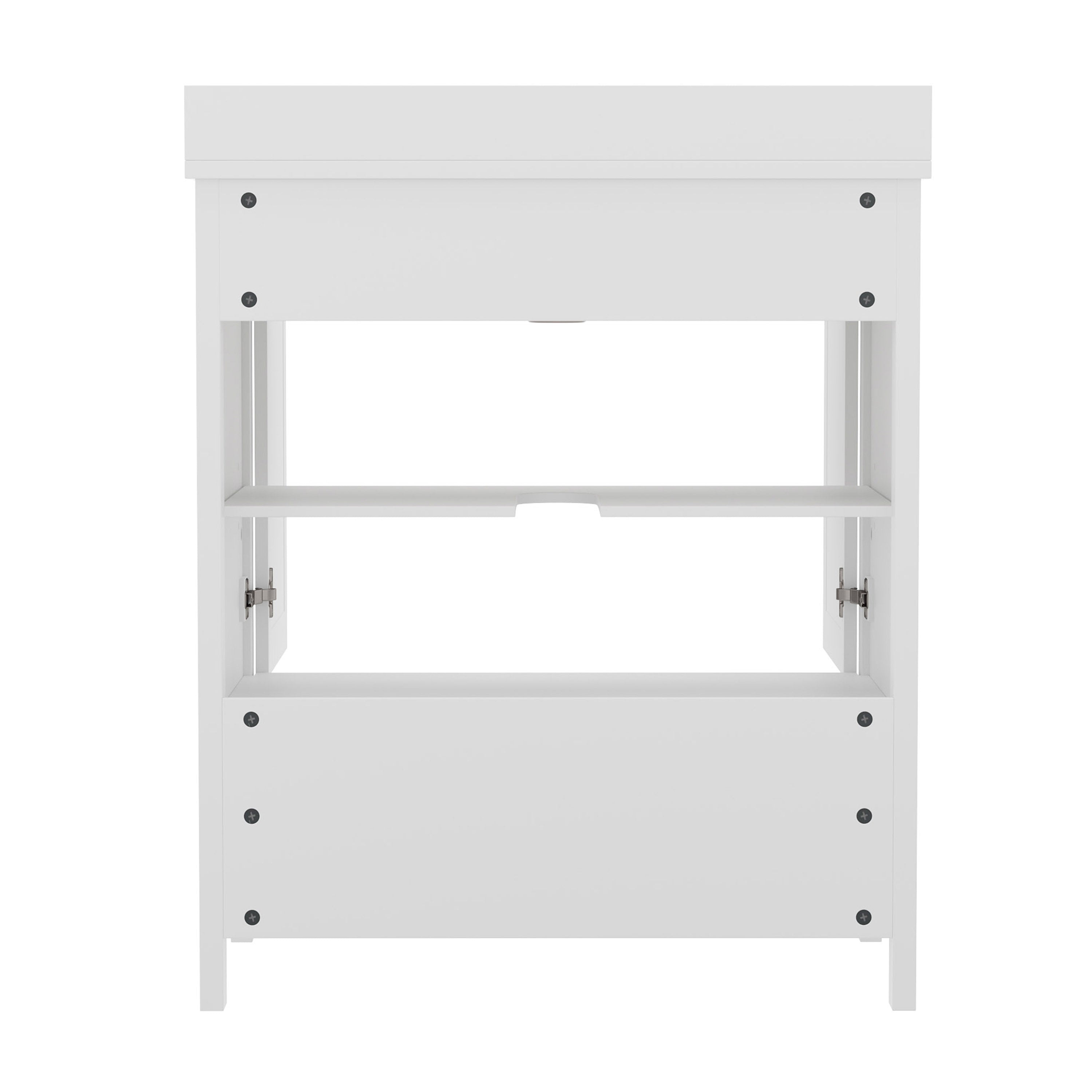 Haven 30 Inch Bathroom Vanity with Sink, Storage Cabinet with Soft Close Doors and Bottom Drawer, Carrara Marble Finish Countertop, White