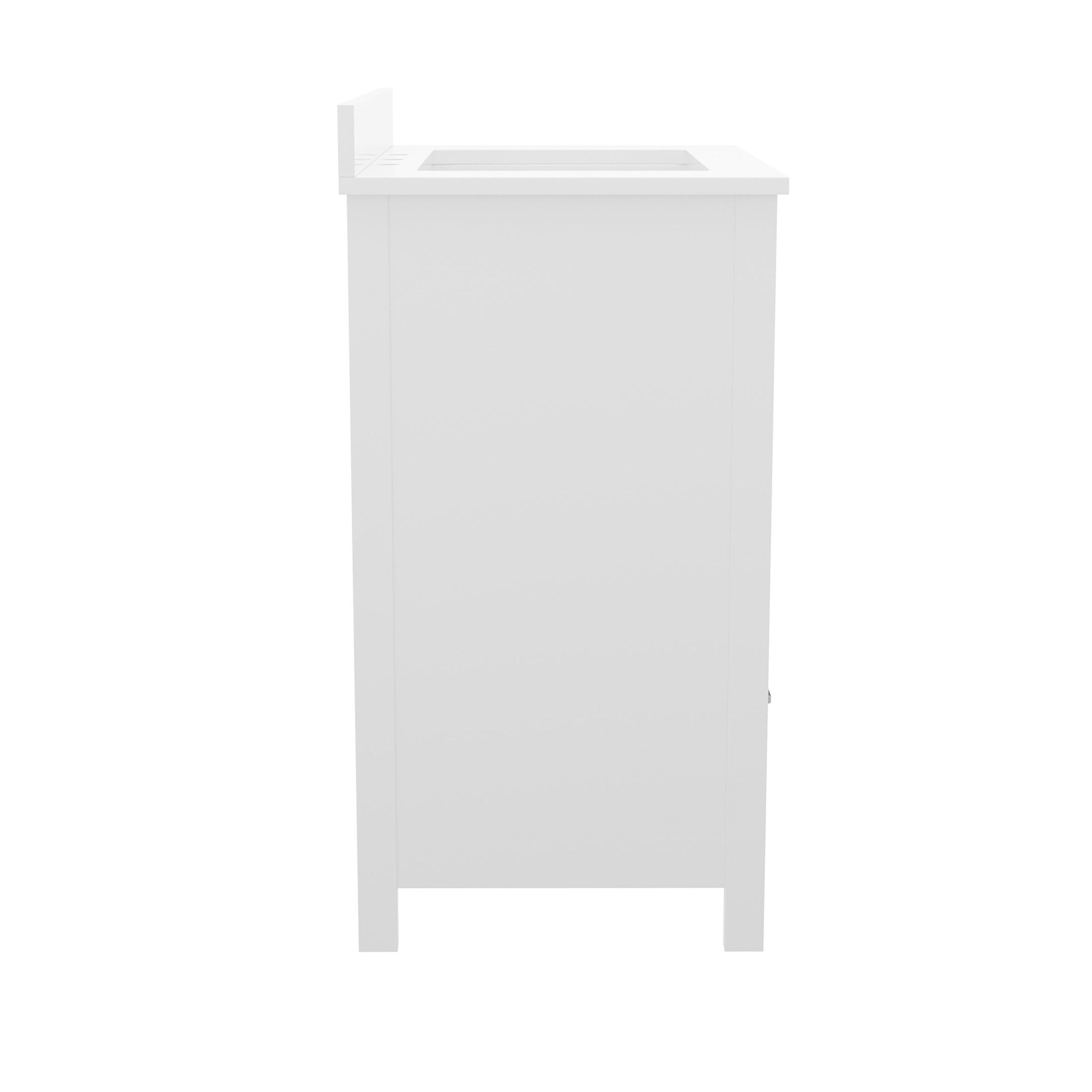 Haven 30 Inch Bathroom Vanity with Sink, Storage Cabinet with Soft Close Doors and Bottom Drawer, Carrara Marble Finish Countertop, White