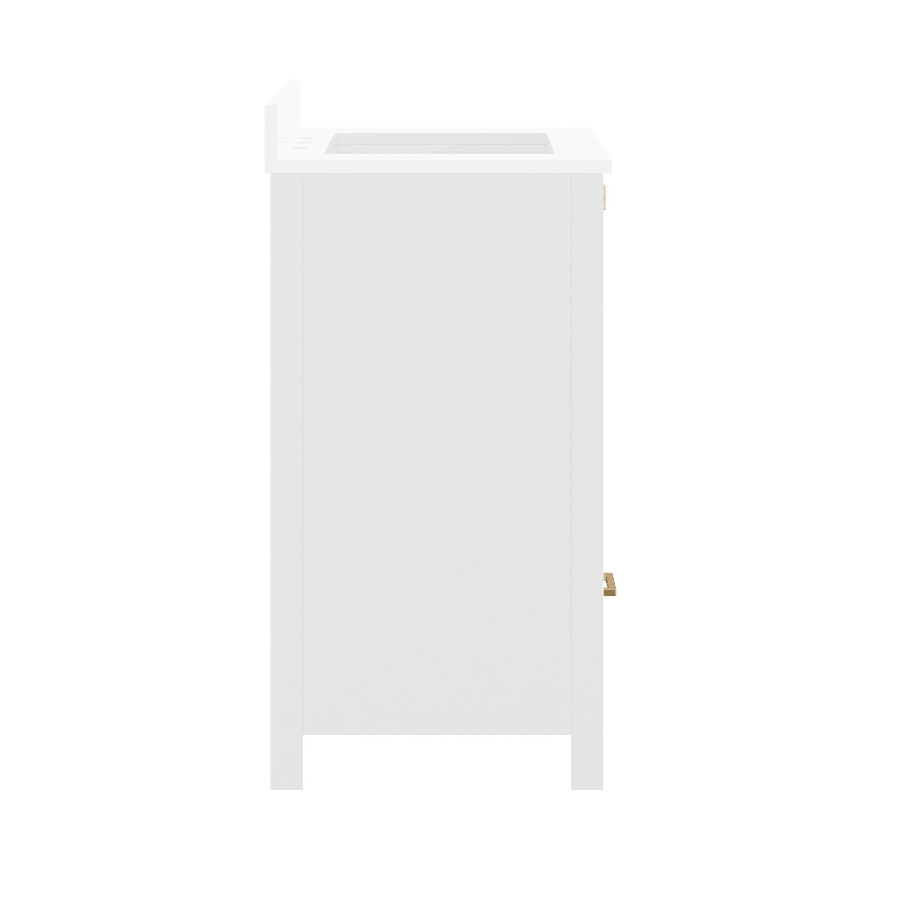 Haven 30" Bathroom Vanity with Sink, Storage Cabinet with Gold Hardware, Soft Close Doors and Bottom Drawer, Carrara Marble Finish Countertop, White