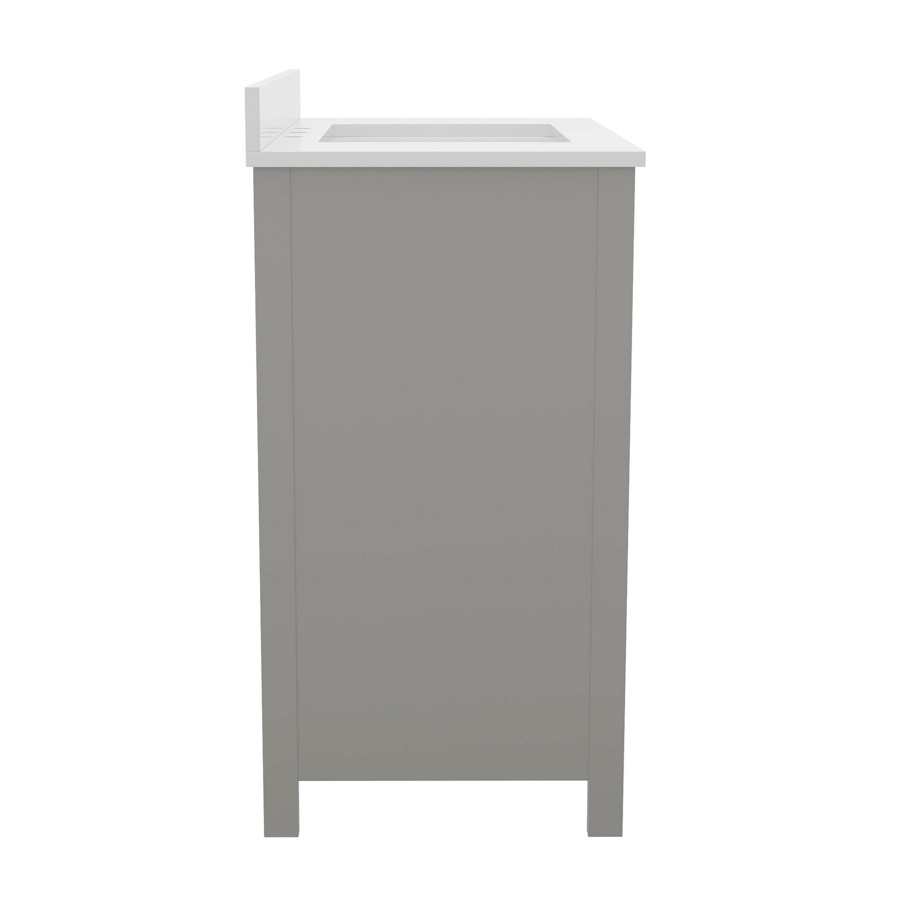 Haven 36 Inch Bathroom Vanity with Sink, Storage Cabinet with Soft Close Doors and Bottom Drawer, Carrara Marble Finish Countertop, Gray