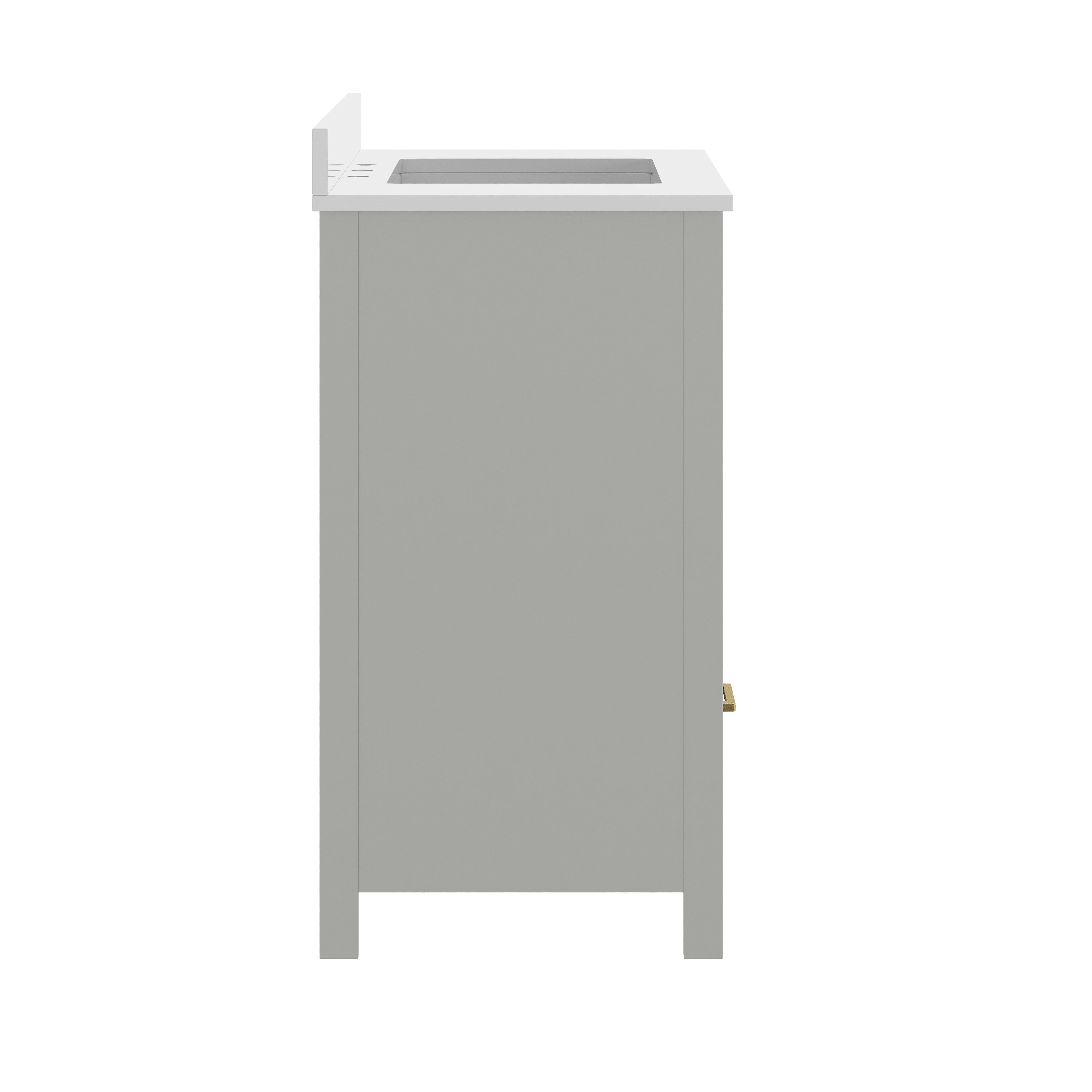 Haven 36" Bathroom Vanity with Sink, Storage Cabinet with Gold Hardware, Soft Close Doors and Bottom Drawer, Carrara Marble Finish Countertop, Gray
