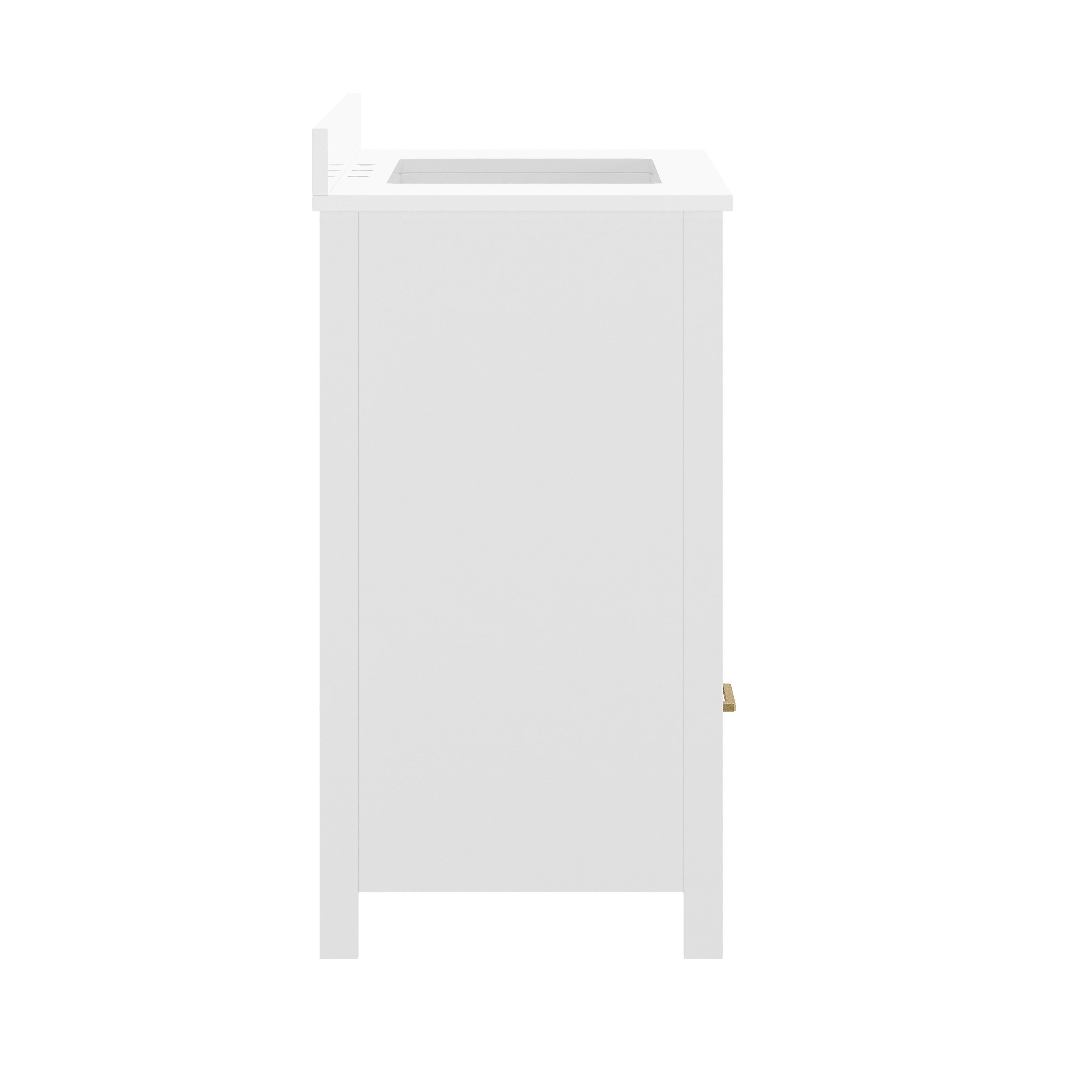 Haven 36" Bathroom Vanity with Sink, Storage Cabinet with Gold Hardware, Soft Close Doors and Bottom Drawer, Carrara Marble Finish Countertop, White