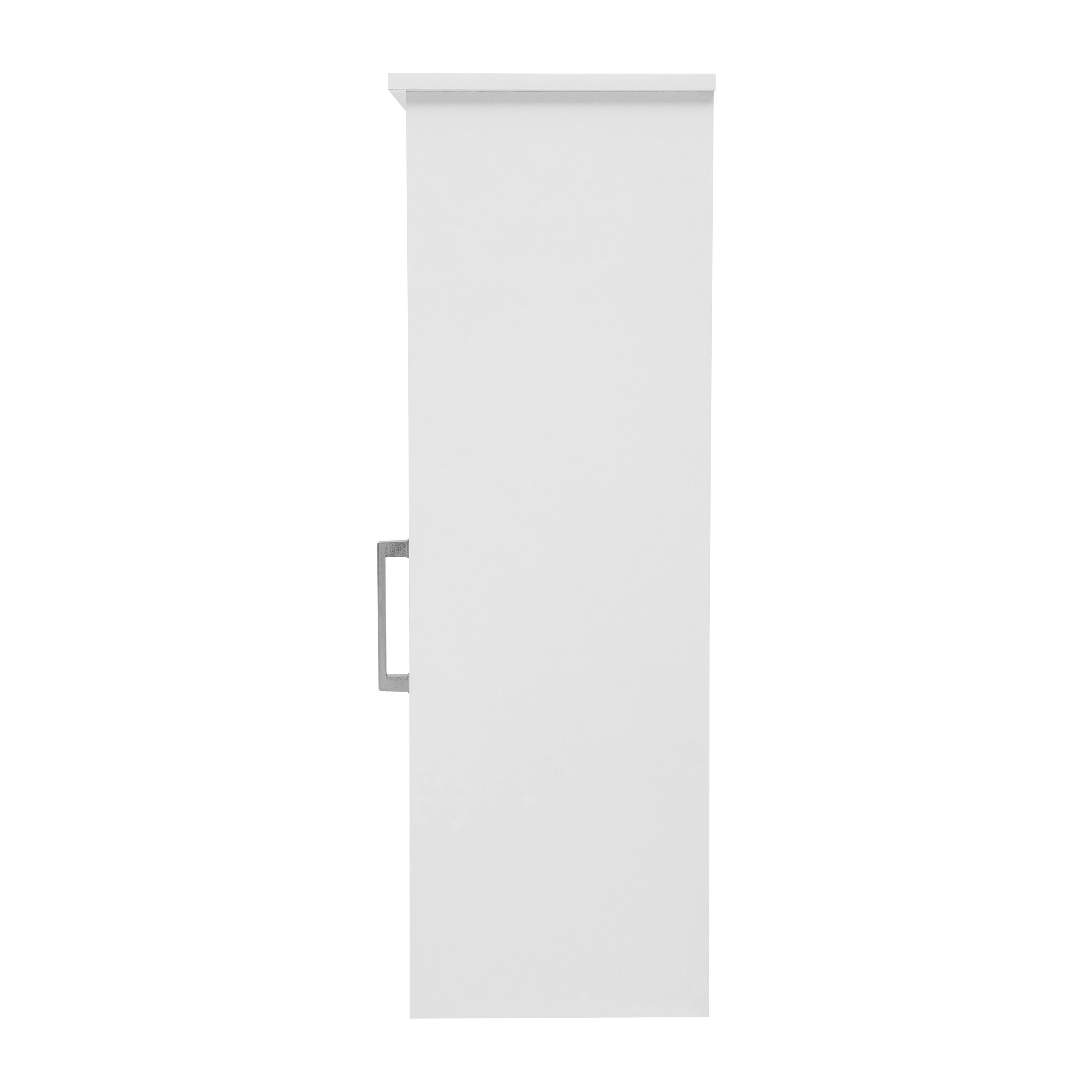 Vega Bathroom Storage Cabinet Organizer with Magnetic Closure Door, In-Cabinet Adjustable Shelf, and Upper Open Shelf in White