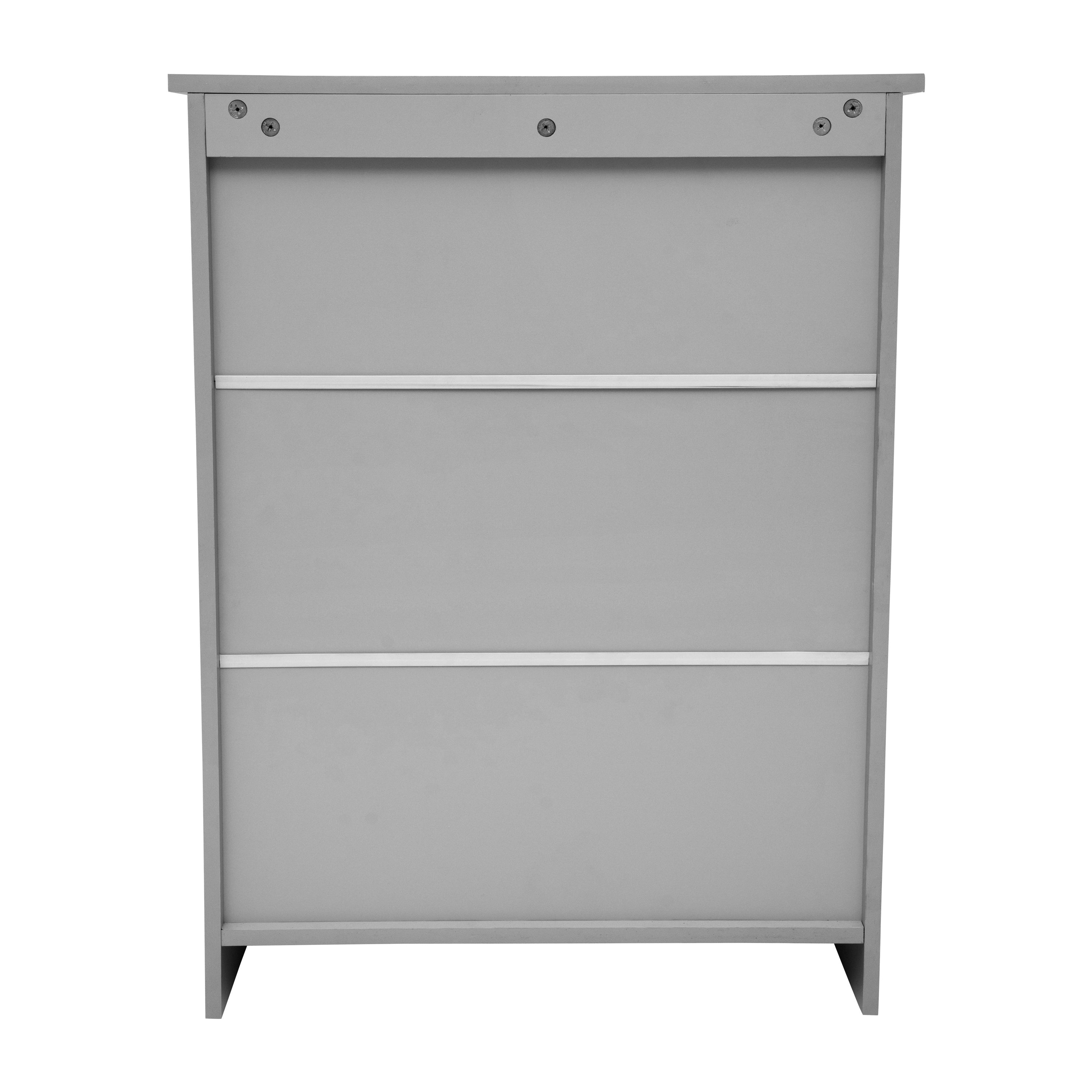 Vega Bathroom Storage Cabinet Organizer with Two Magnetic Closure Doors, In-Cabinet Adjustable Shelf, and Upper Open Shelf in Gray