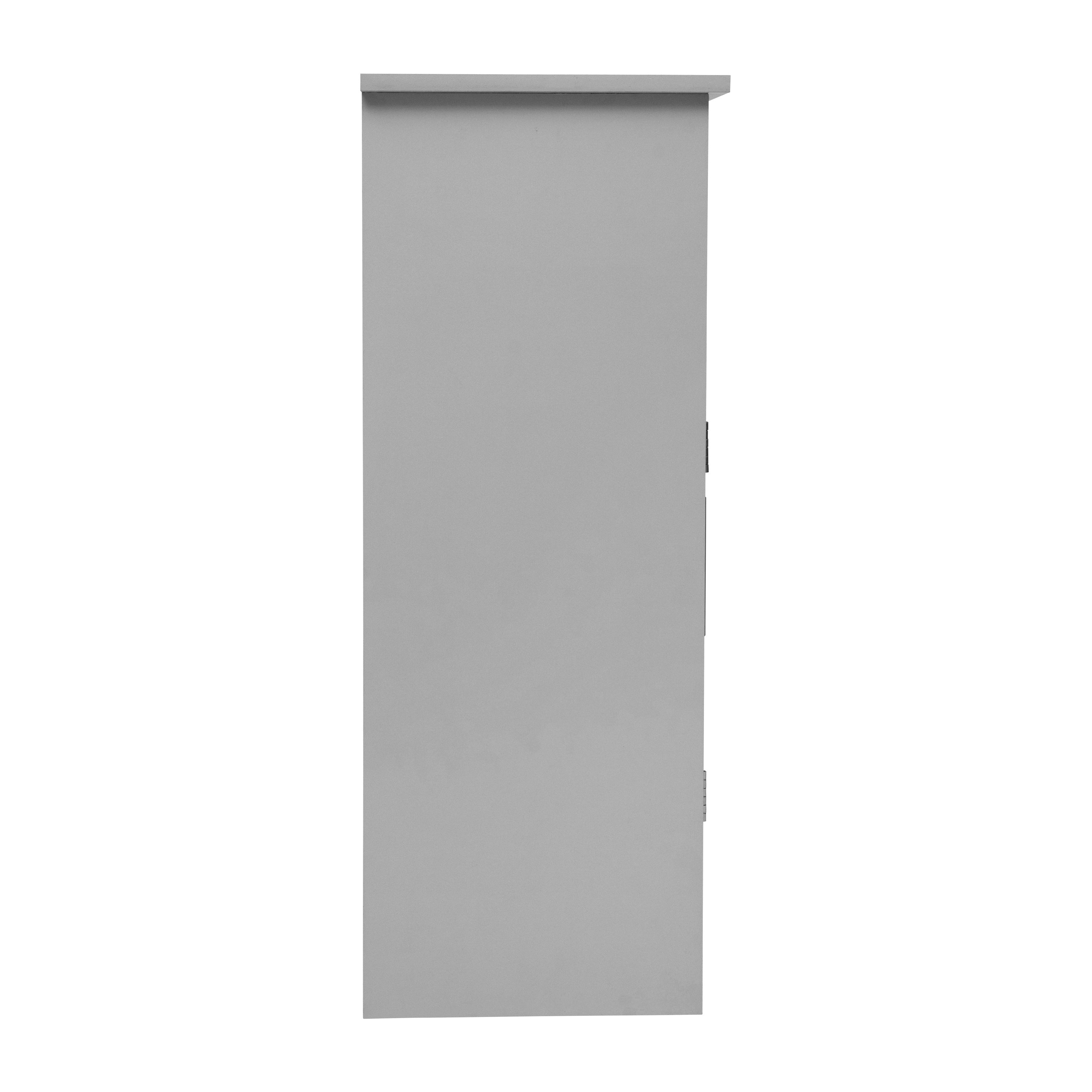 Vega Bathroom Storage Cabinet Organizer with Two Magnetic Closure Doors, In-Cabinet Adjustable Shelf, and Upper Open Shelf in Gray