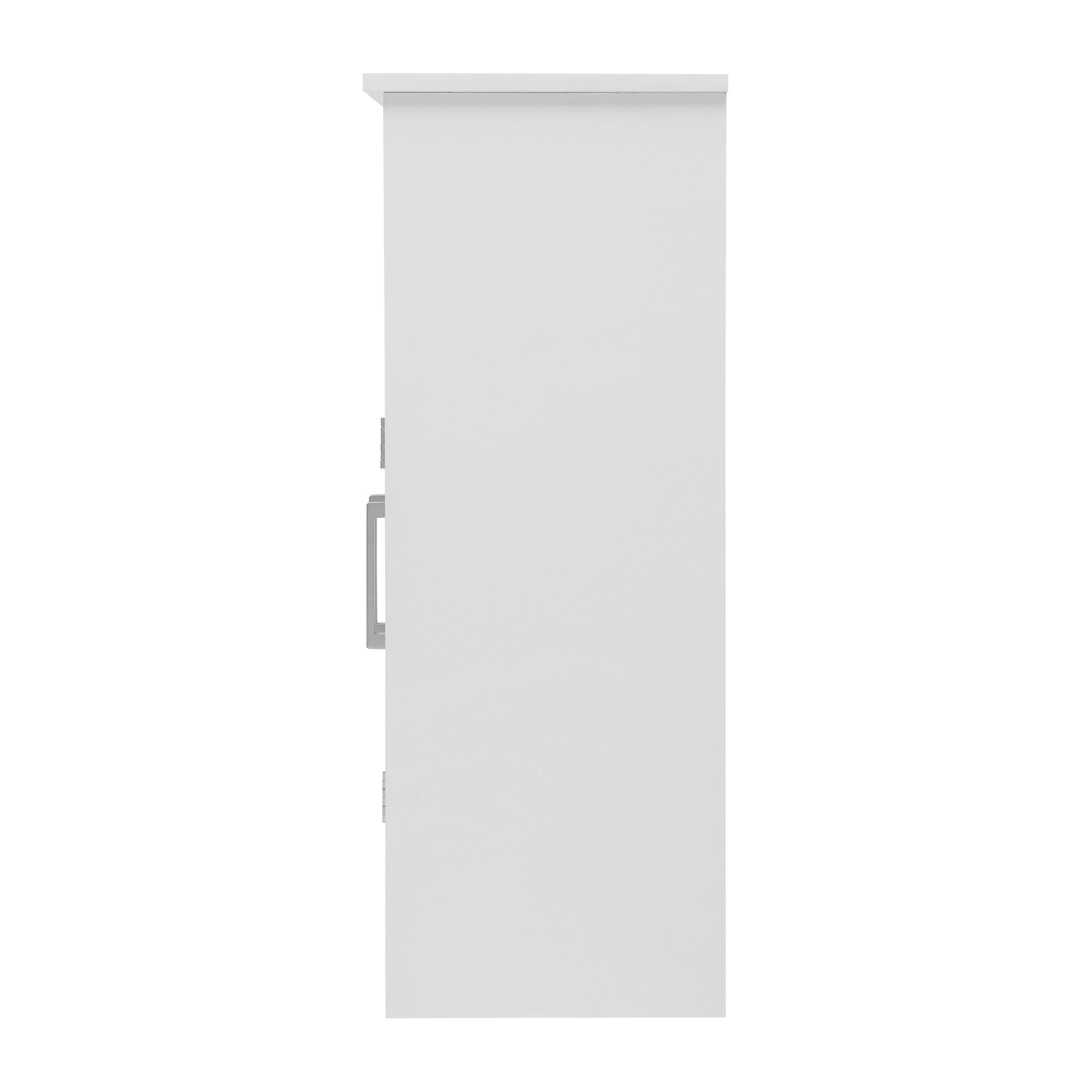 Vega Bathroom Storage Cabinet Organizer with Two Magnetic Closure Doors, In-Cabinet Adjustable Shelf, and Upper Open Shelf in White