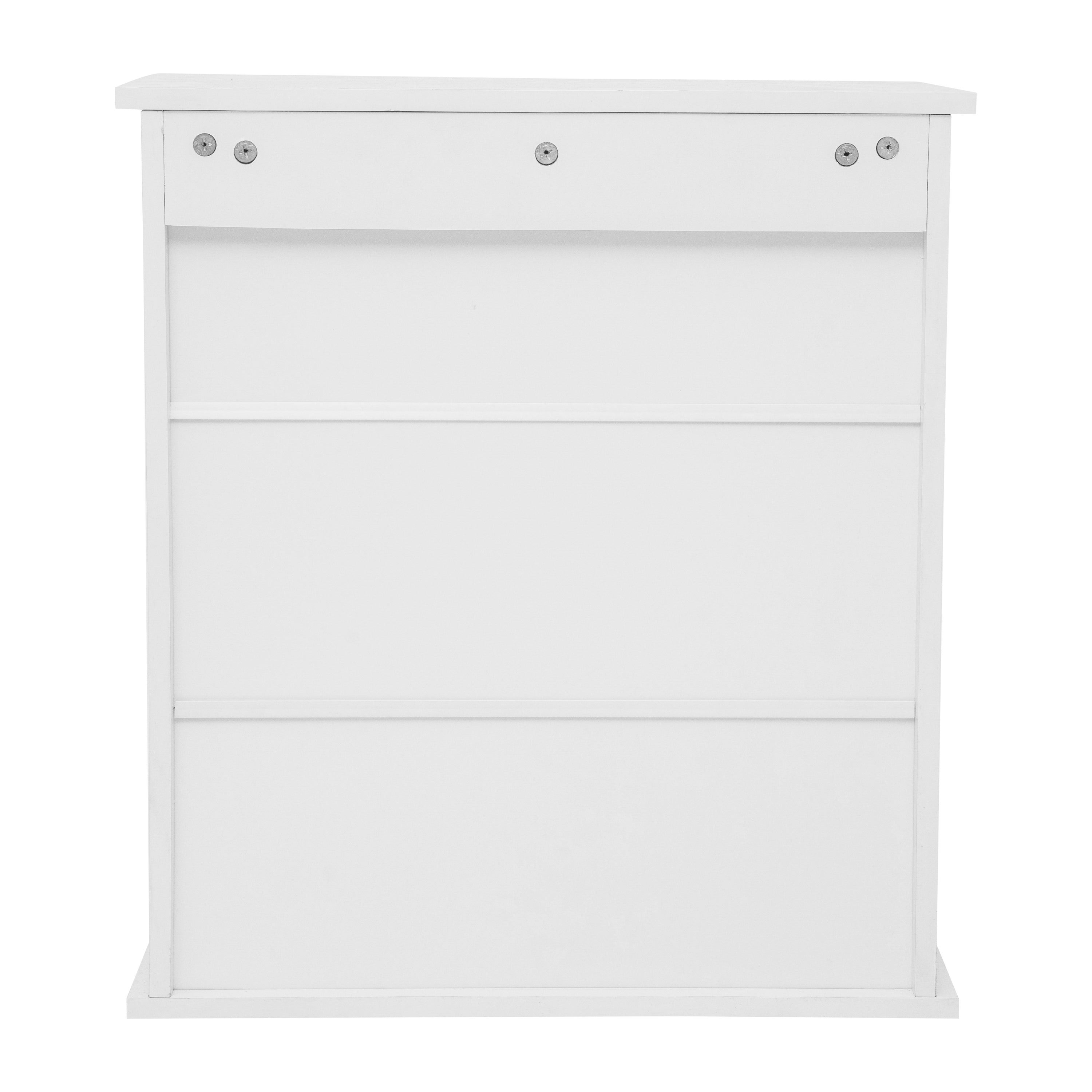 Vega Wall Mounted Bathroom Medicine Cabinet Storage Organizer with Two Magnetic Closure Doors, Adjustable Shelf, and Lower Open Shelf in White