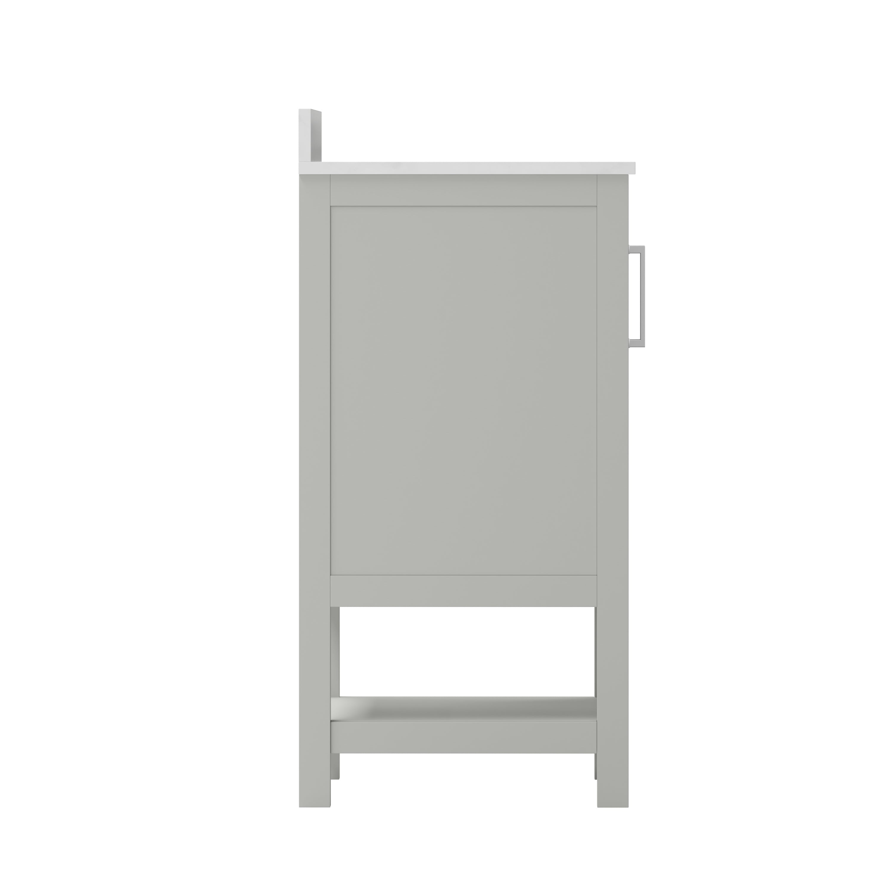 Vega 30 Inch Bathroom Vanity with Sink Combo, Storage Cabinet with Soft Close Doors and Open Shelf, Carrara Marble Finish Countertop, Gray/White