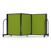 Screenflex Full Motion Divider, 4' x 8'7", Black Frame, Apple Green