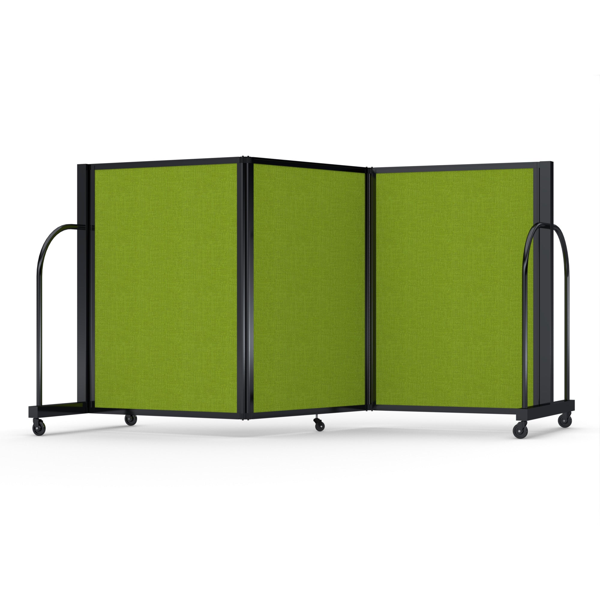 Screenflex Full Motion Divider, 4' x 8'7", Black Frame, Apple Green