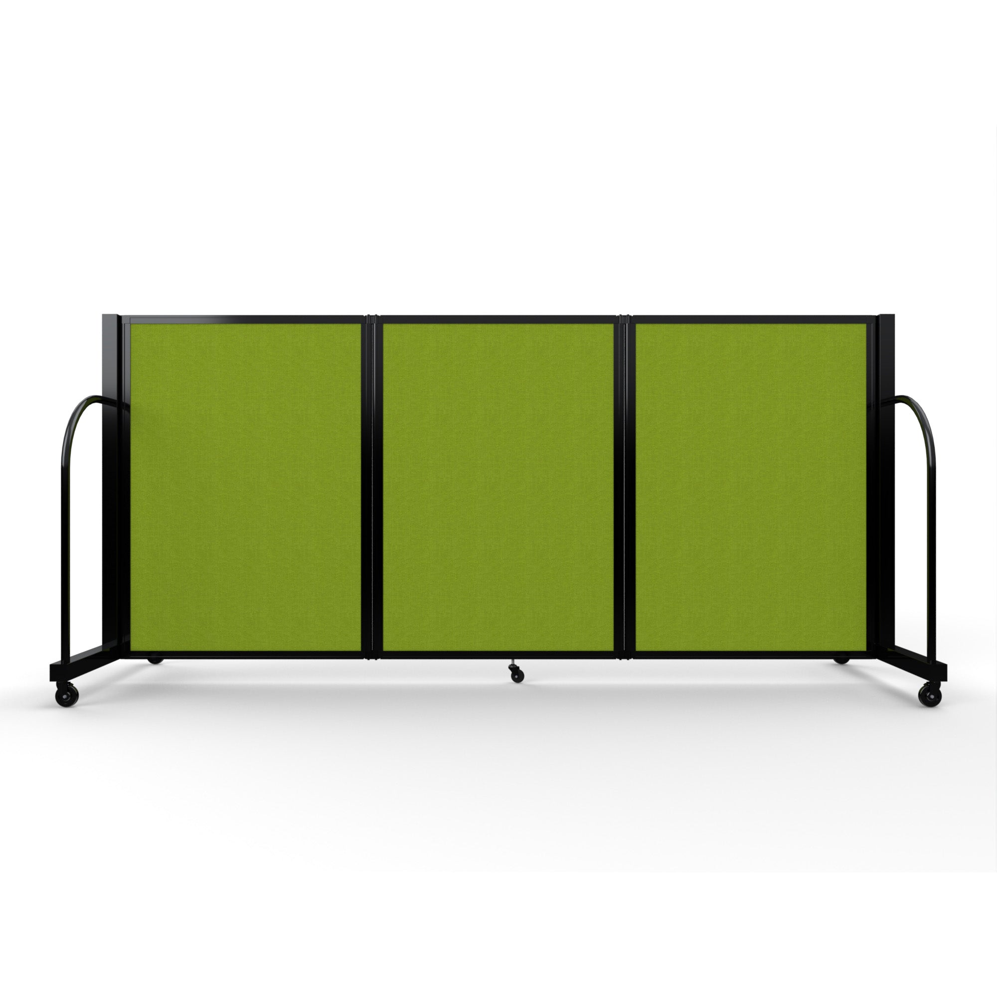 Screenflex Full Motion Divider, 4' x 8'7", Black Frame, Apple Green