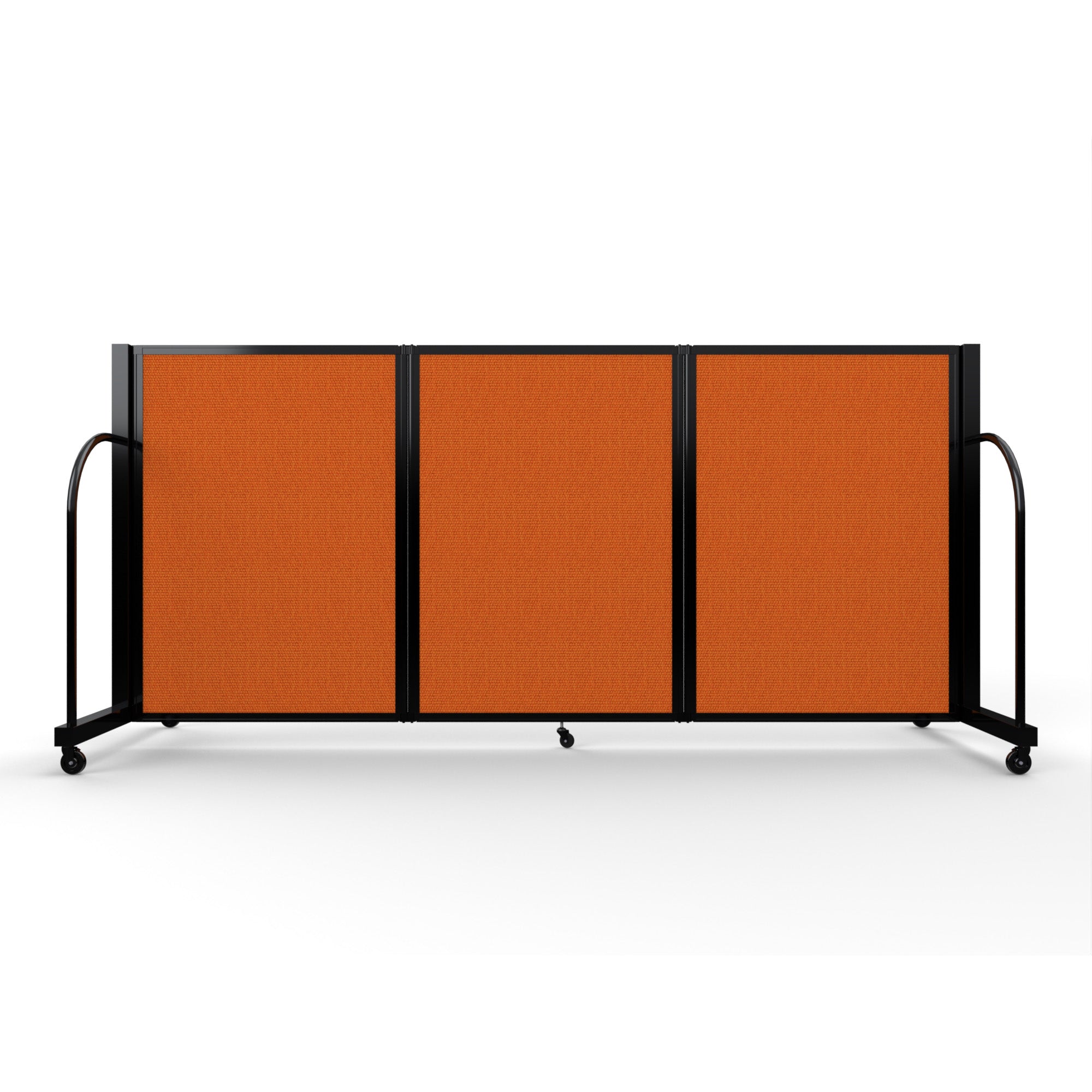 Screenflex Full Motion Divider, 4' x 8'7", Black Frame, Orange