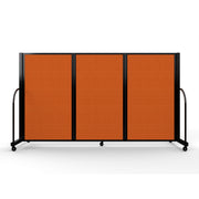 Screenflex Full Motion Divider, 4' x 8'7", Black Frame, Orange