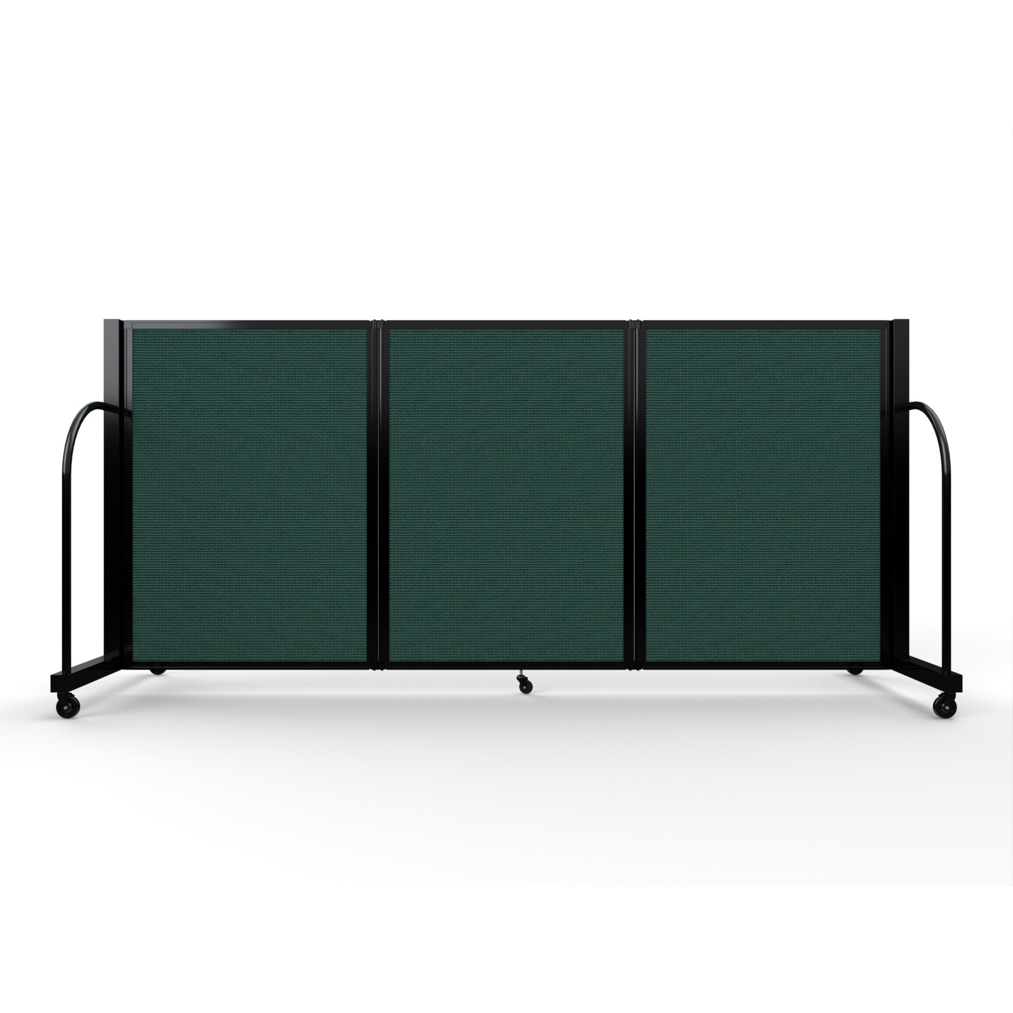 Screenflex Full Motion Divider, 4' x 8'7", Black Frame, Mallard