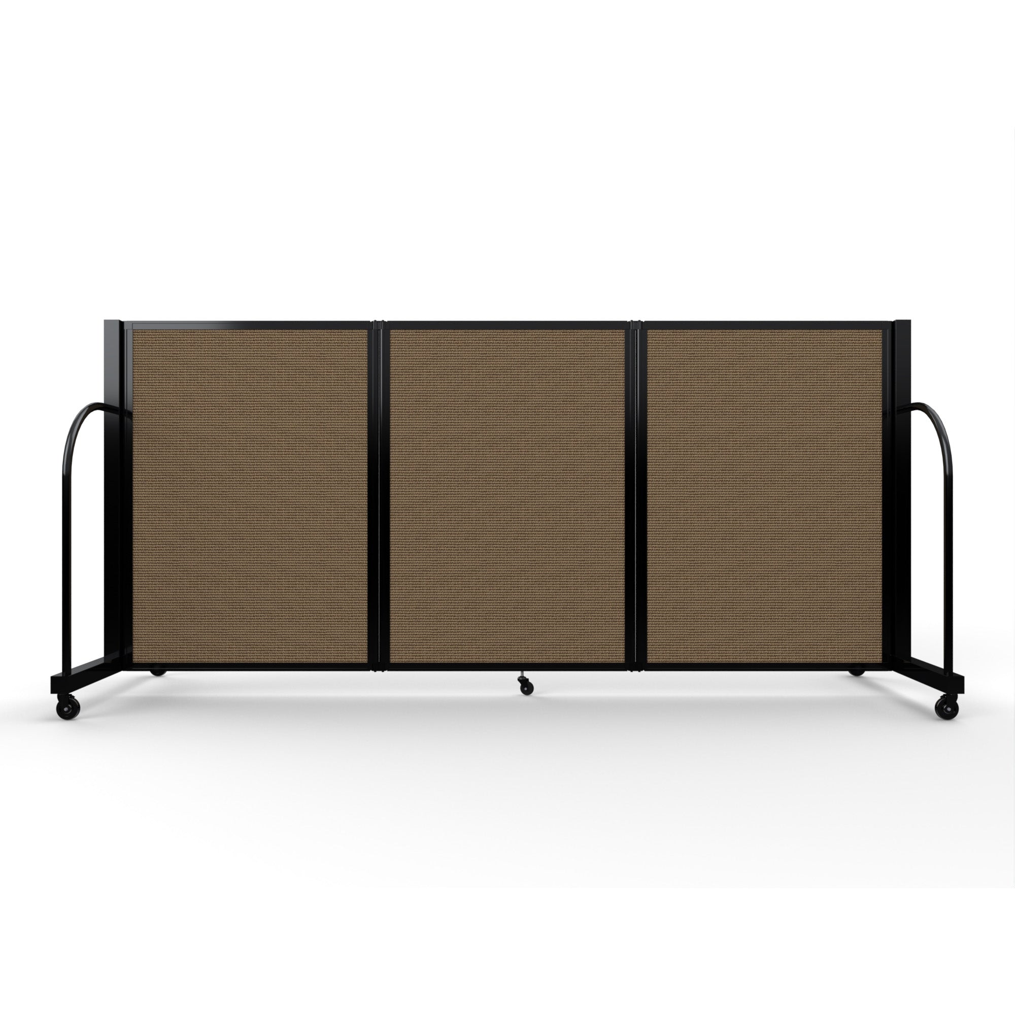 Screenflex Full Motion Divider, 4' x 8'7", Black Frame, Walnut