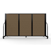 Screenflex Full Motion Divider, 4' x 8'7", Black Frame, Walnut