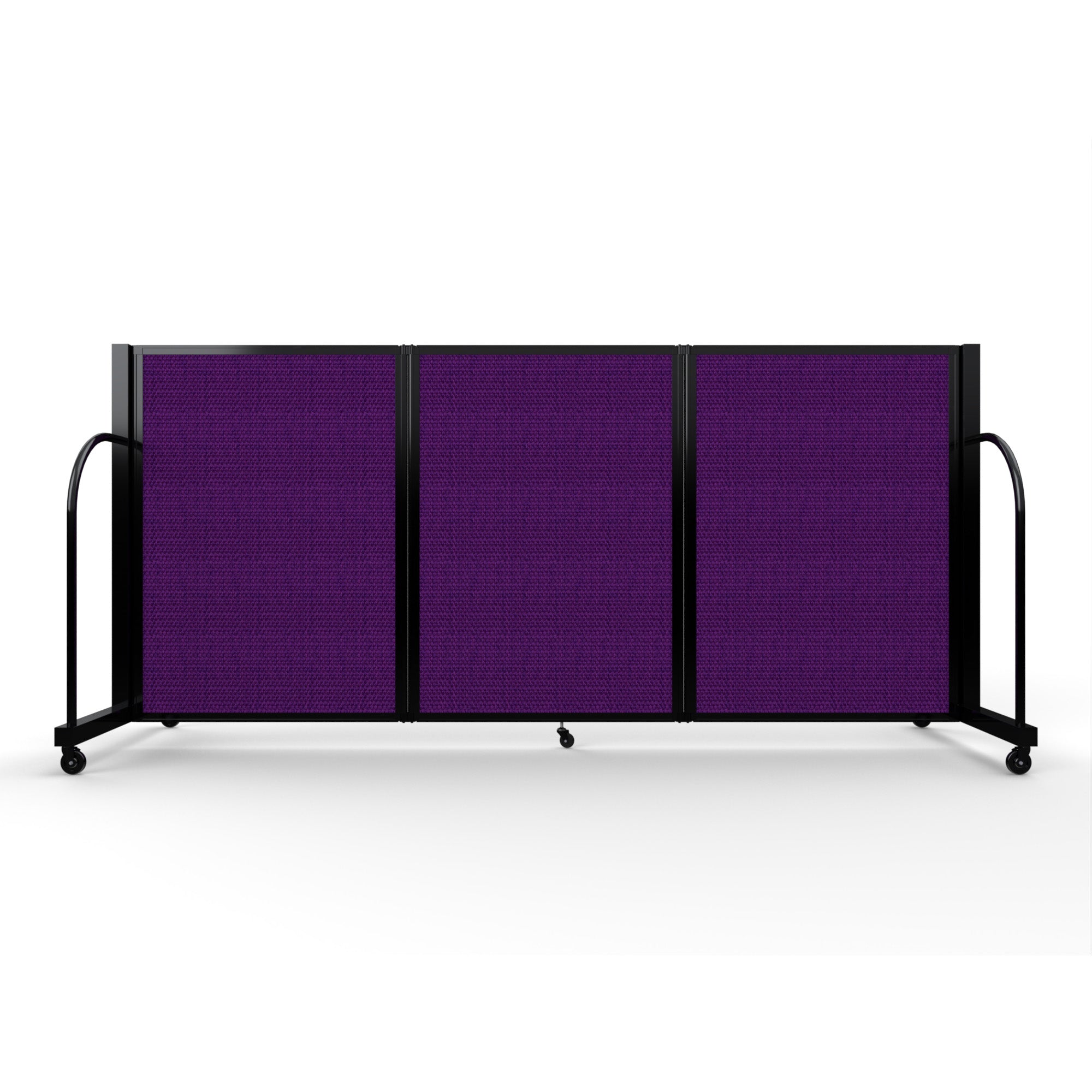 Screenflex Full Motion Divider, 4' x 8'7", Black Frame, Purple