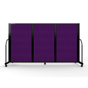 Screenflex Full Motion Divider, 4' x 8'7", Black Frame, Purple