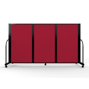 Screenflex Full Motion Divider, 4' x 8'7", Black Frame, Primary Red
