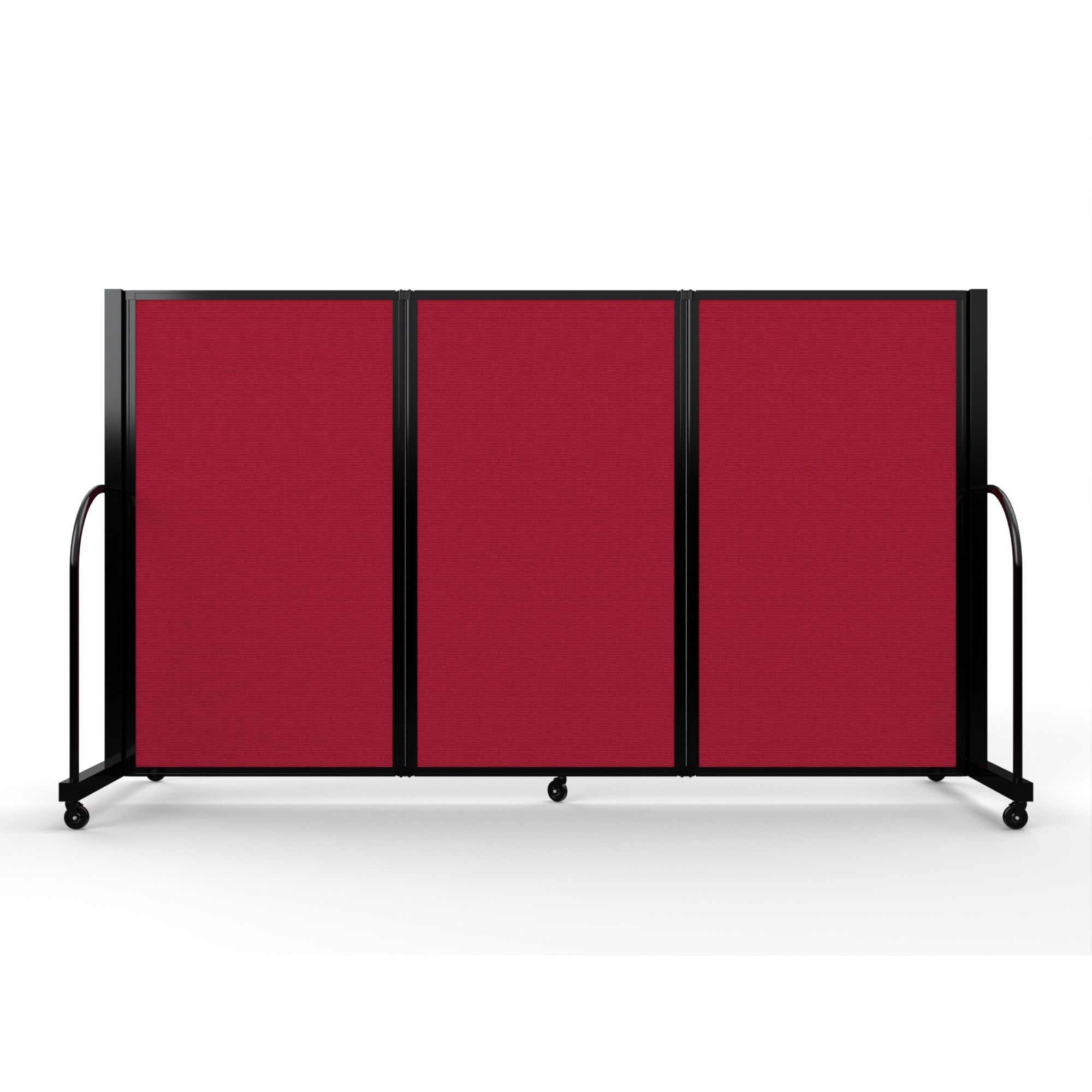 Screenflex Full Motion Divider, 4' x 8'7", Black Frame, Primary Red