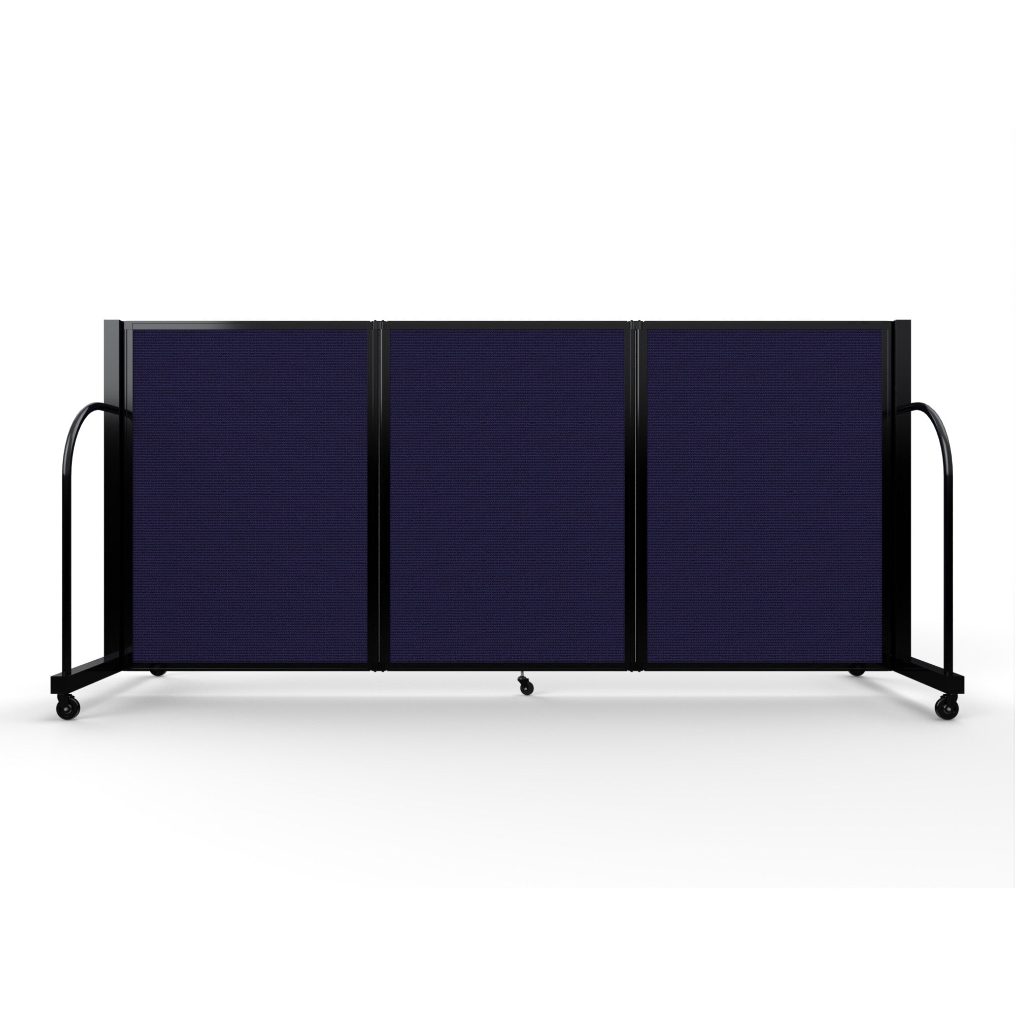 Screenflex Full Motion Divider, 4' x 8'7", Black Frame, Navy