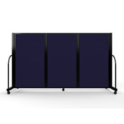 Screenflex Full Motion Divider, 4' x 8'7", Black Frame, Navy