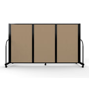 Screenflex Full Motion Divider, 4' x 8'7", Black Frame, Desert