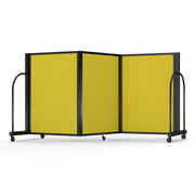 Screenflex Full Motion Divider, 4' x 8'7", Black Frame, Primary Yellow