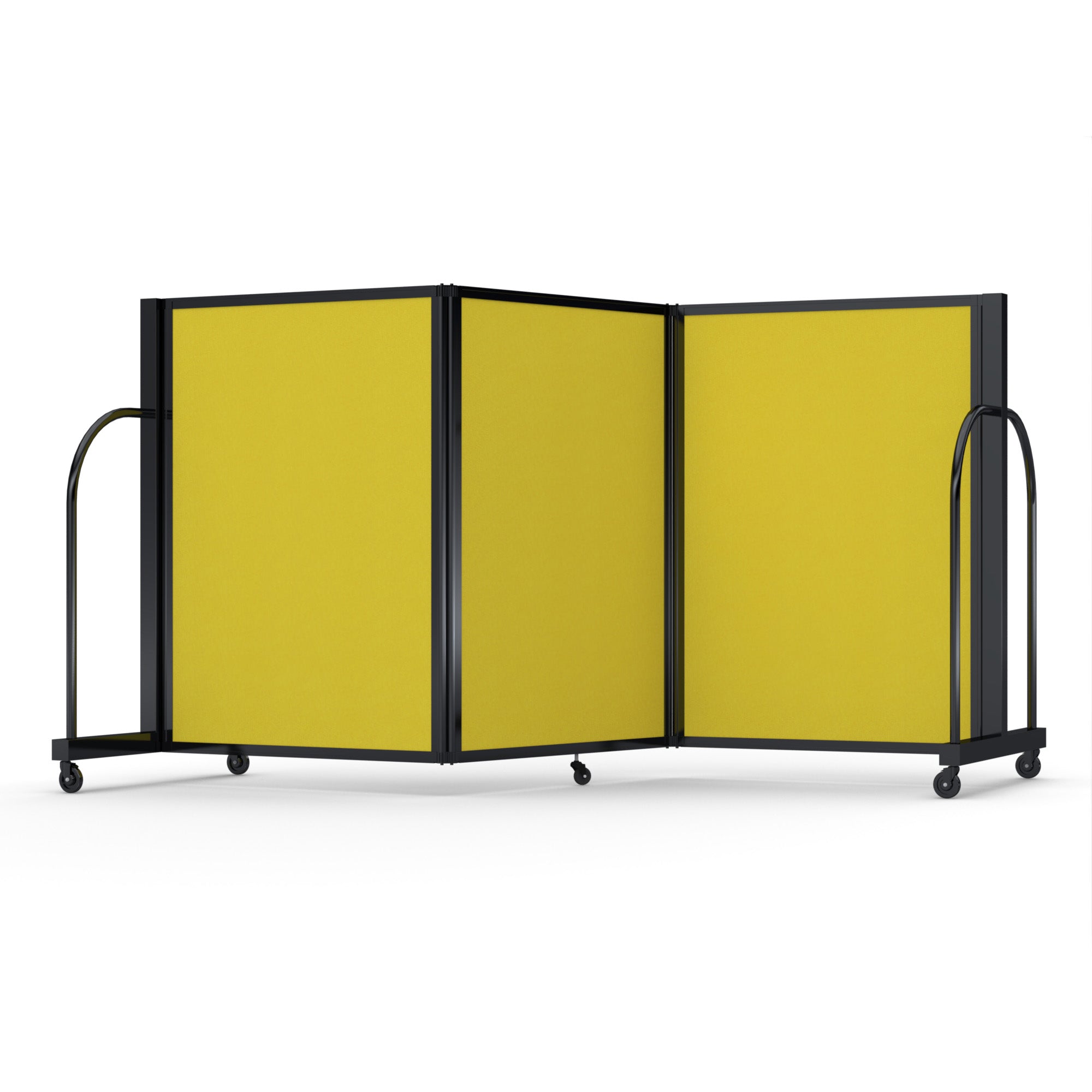 Screenflex Full Motion Divider, 4' x 8'7", Black Frame, Primary Yellow