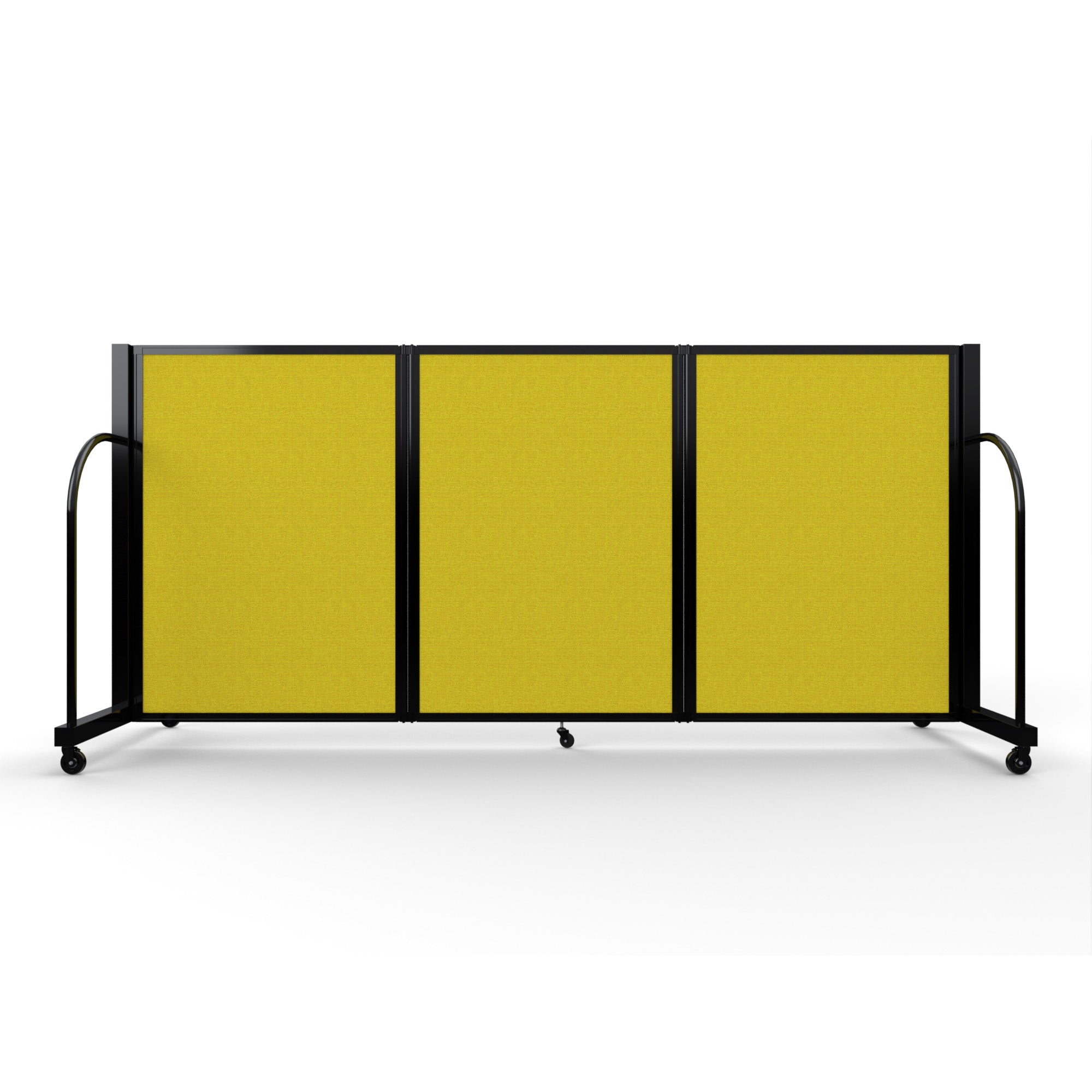 Screenflex Full Motion Divider, 4' x 8'7", Black Frame, Primary Yellow